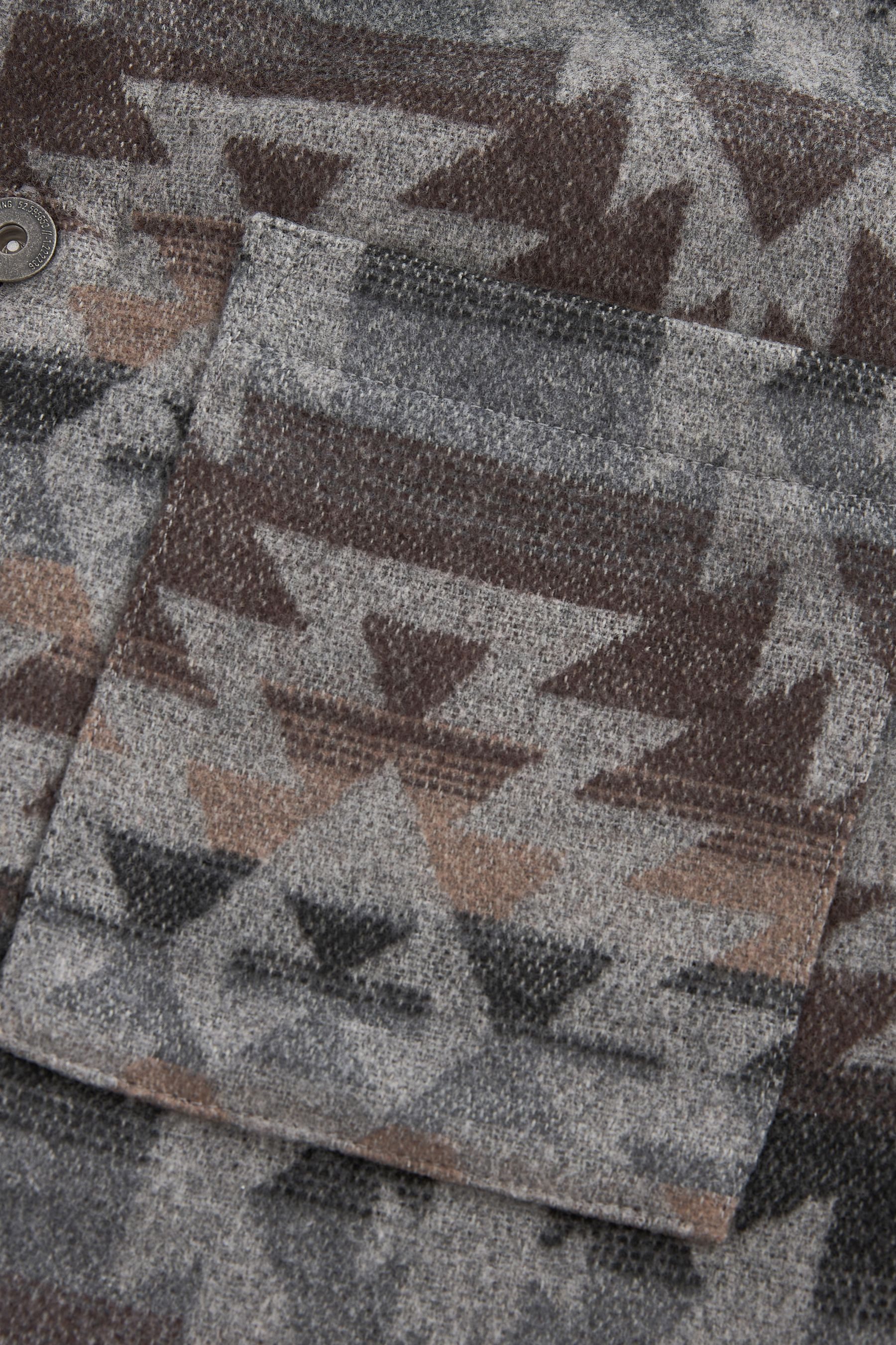 Next Hemdjacke Hemdjacke mit Borgfutter und Navajo-Muster (1-St)
