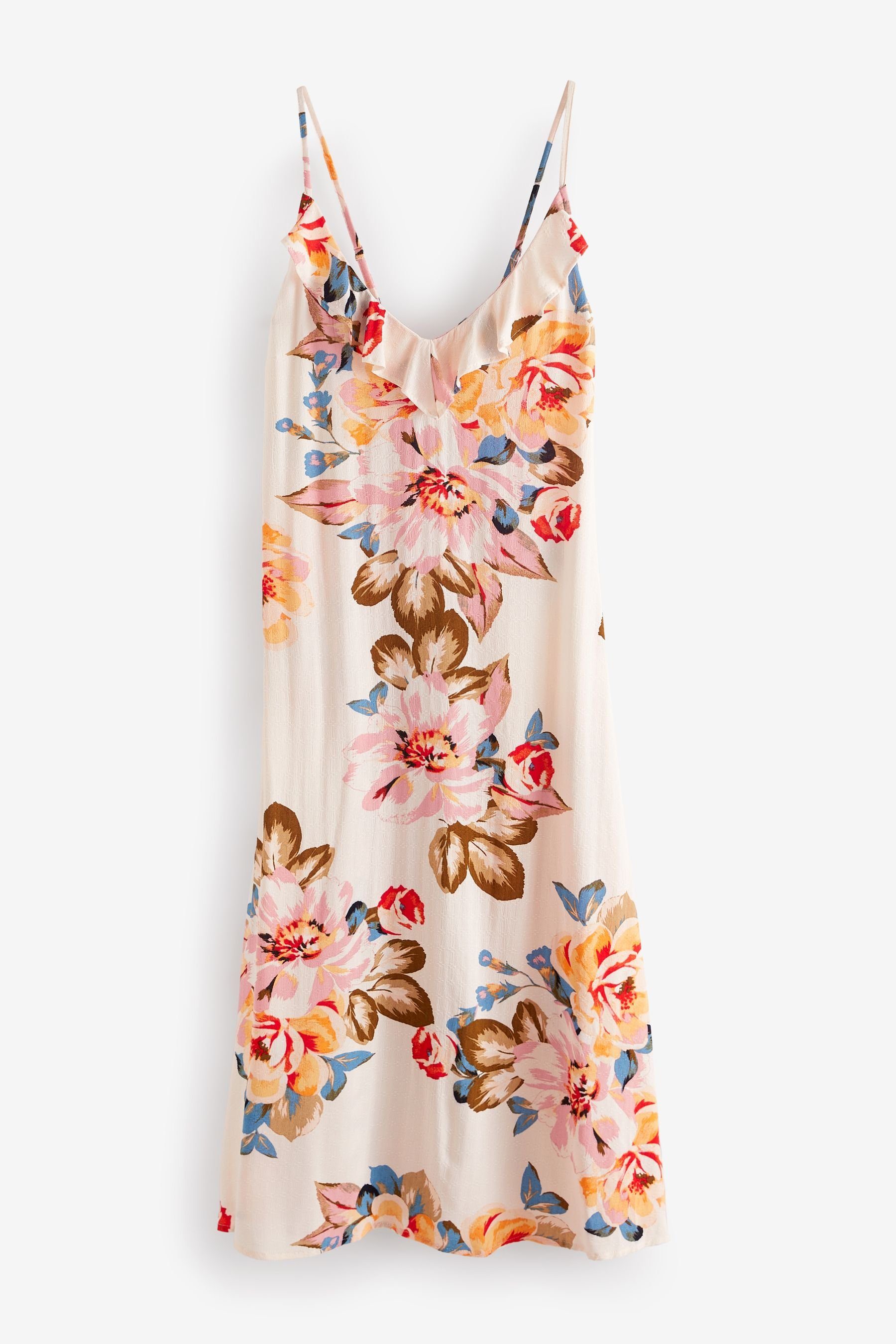 Next Sommerkleid Gerüschtes Midi-Sommerkleid, Kurzgrößen (1-tlg) günstig online kaufen