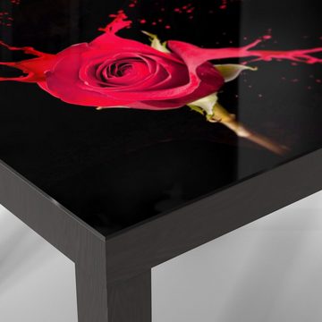 DEQORI Couchtisch 'Zerfließende Rosenblüte', Glas Beistelltisch Glastisch modern