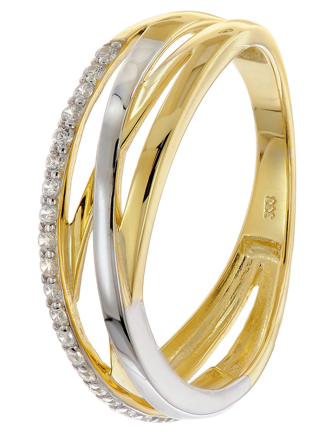 trendor Goldring DamenGold 333/8K Bicolor mit Zirkonias günstig online kaufen