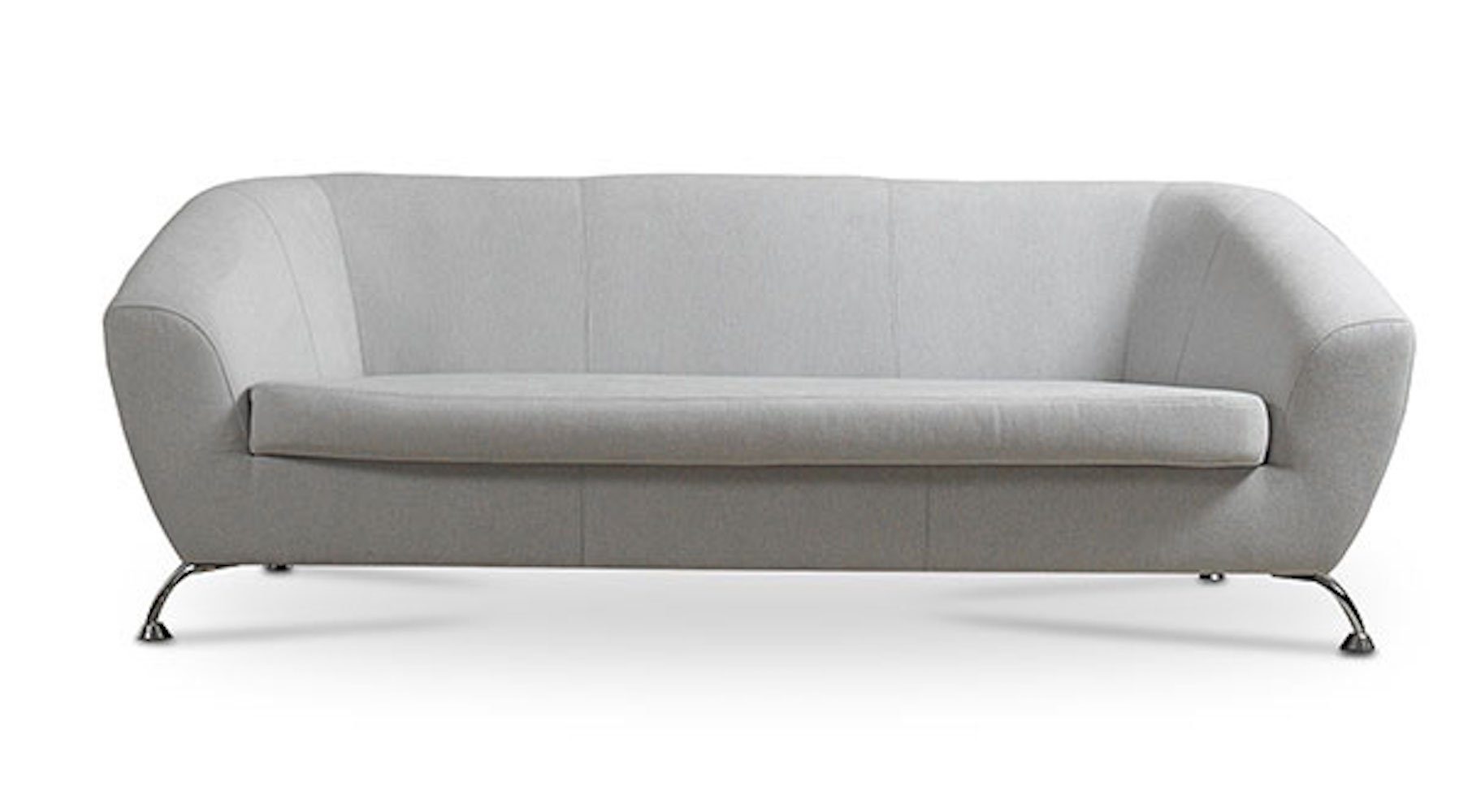 Lira, grau (Orinoco Sofa 95) wählbar mit Wellenunterfederung Farbe Feldmann-Wohnen 202cm