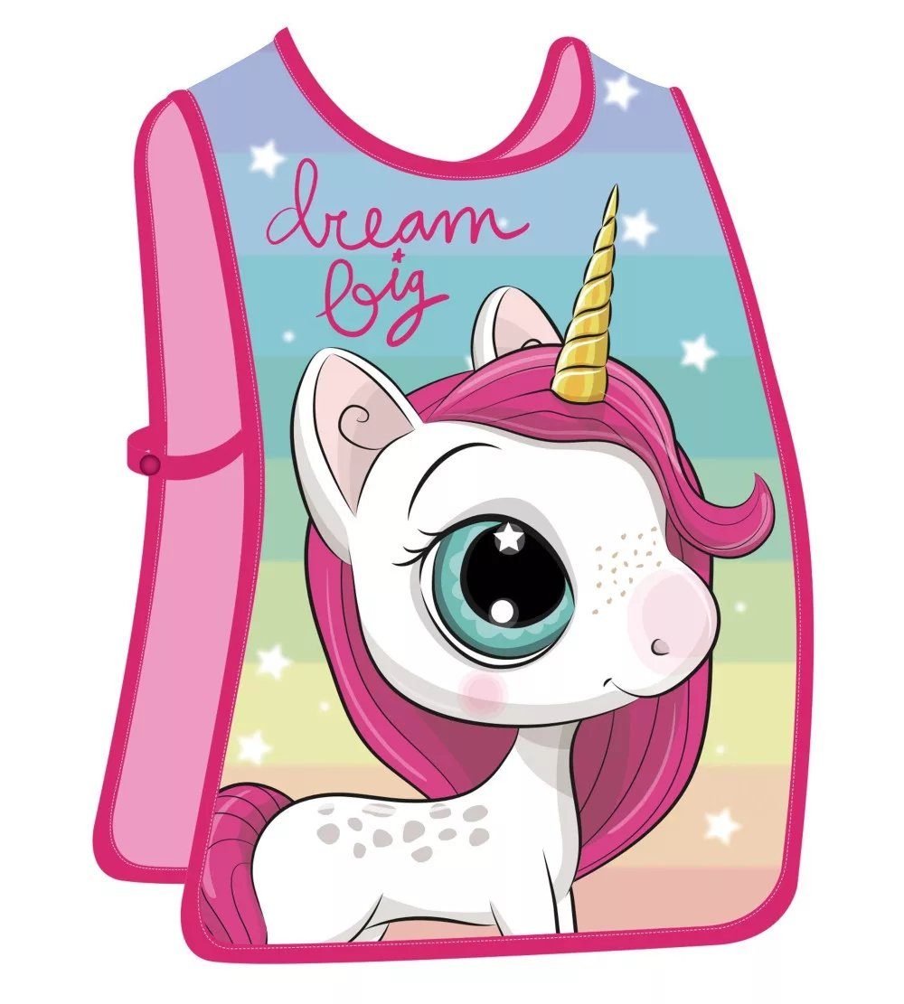 Lau-Fashion Malschürze Einhorn Malmantel Malkittel Motiv Schule Basteln Kunstunterricht 46cm