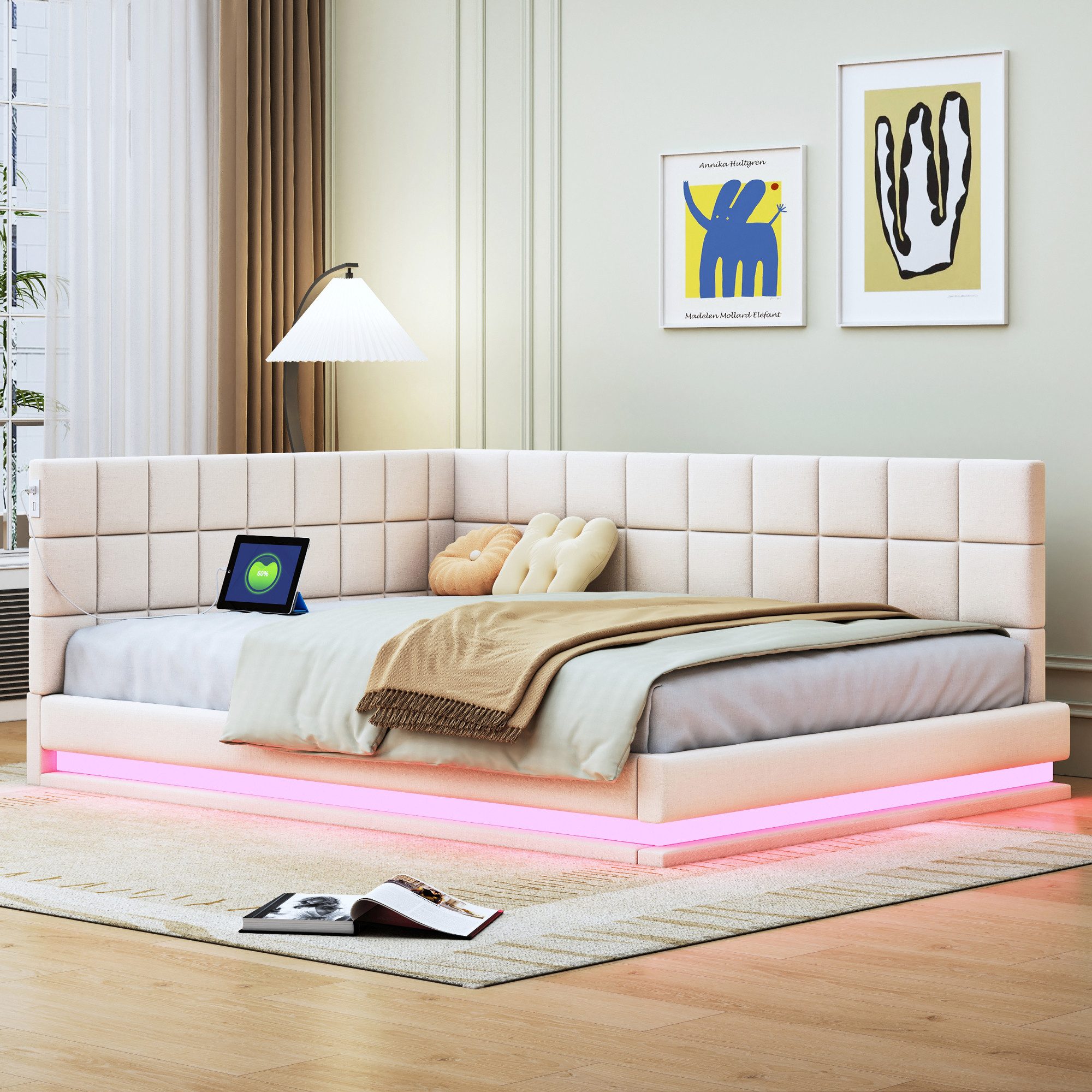 HAUSS SPOLE Schlafsofa 140x200cm mit LED günstig online kaufen