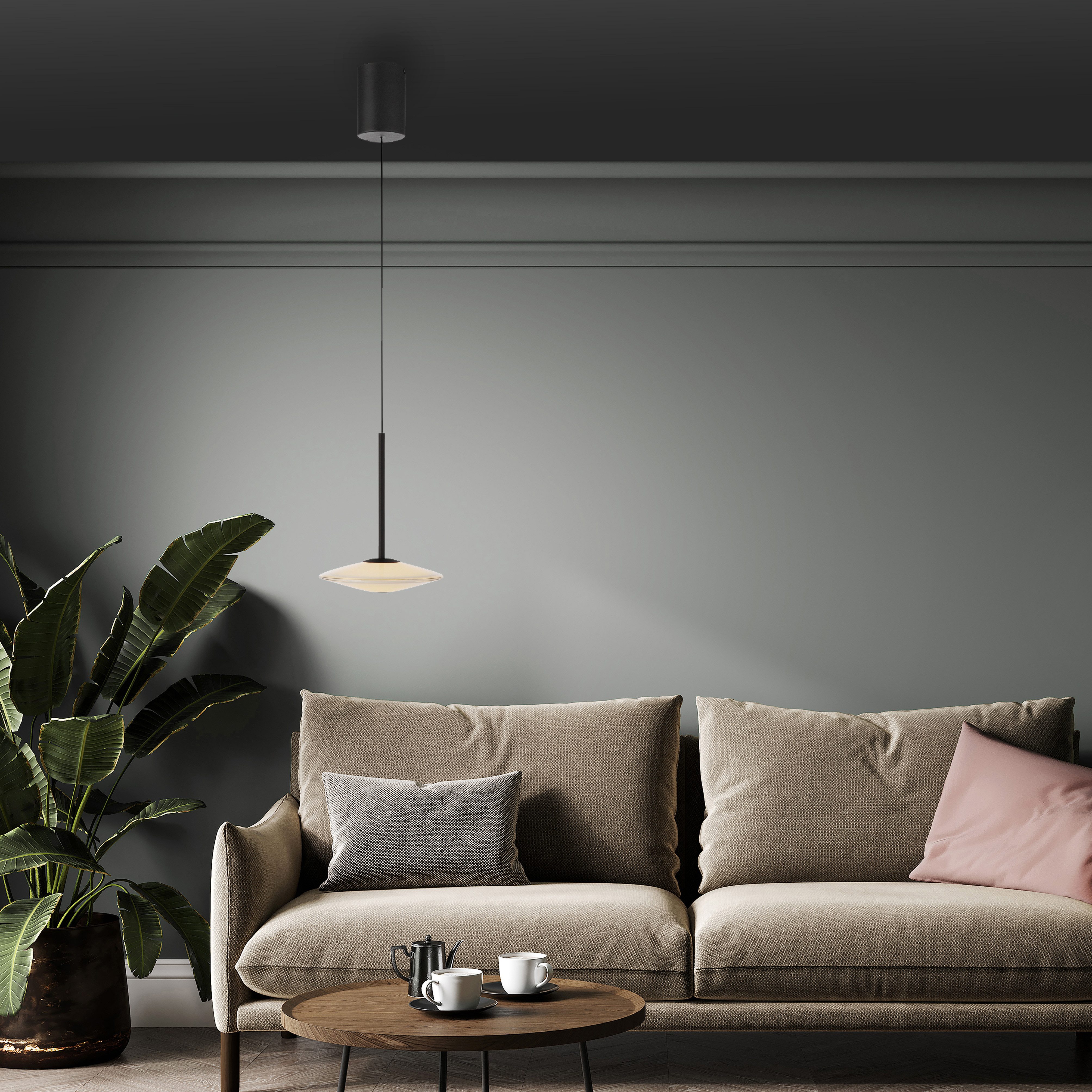 Paul Neuhaus LED Pendelleuchte ELIPSA, LED fest integriert, Warmweiß, Dimmfähig über separaten Tronicdimmer, Comfort-Lift