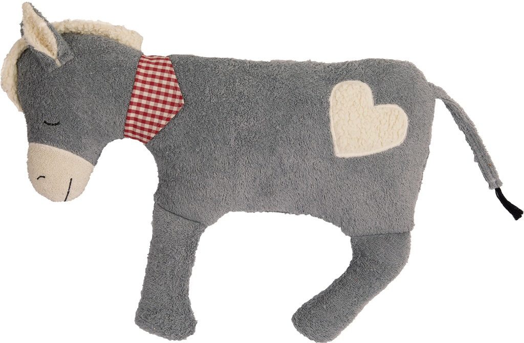 EFIE Kuscheltier XL Esel mit Herz, Bio Spieltier und Kuschelkissen