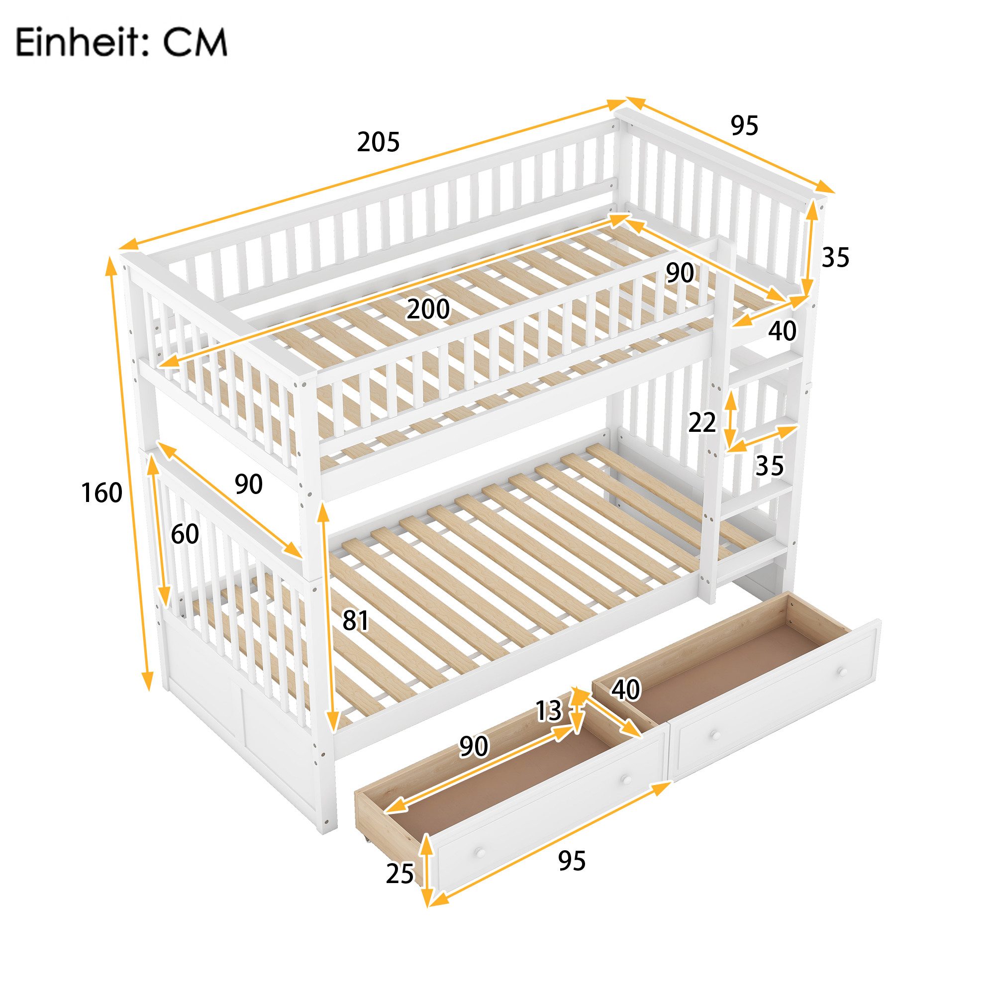 TavilaEcon Etagenbett Kinderbetten,Funktionelle Betten,Cabrio-Betten, Etage günstig online kaufen