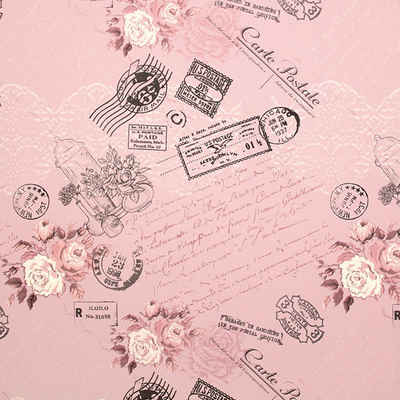 Star Geschenkpapier, Geschenkpapier Rosen Postkarten 70cm x 2m, Rolle
