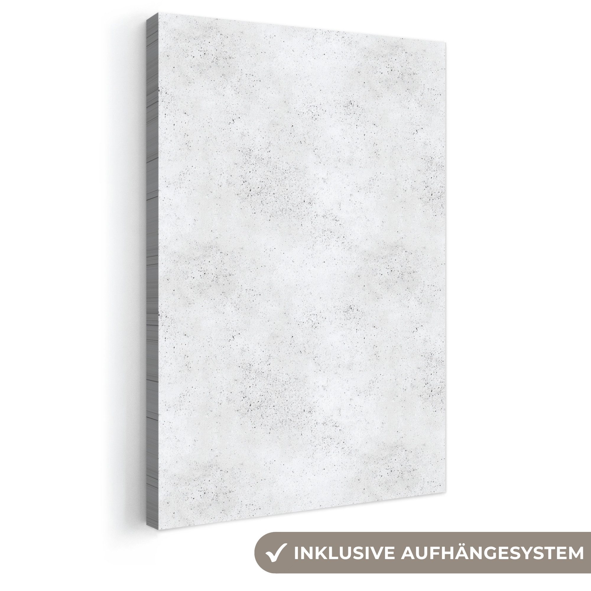 OneMillionCanvasses® Leinwandbild Hellgrau - Betonstruktur - Dezent, Fotodruck (1 St), Leinwand Canvas Wandbild, Wanddekoration 20x30 cm