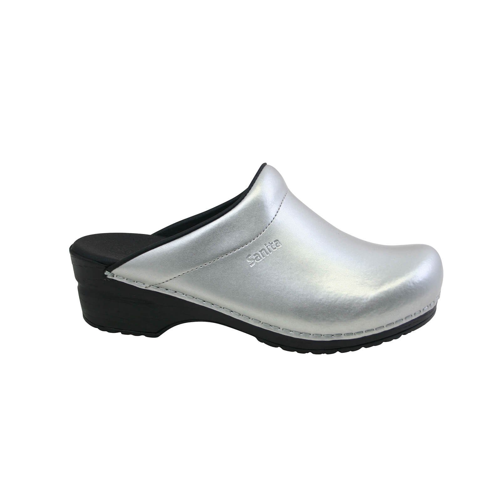 Sanita Original-Sonja Pu Open Clog Silver Sandale