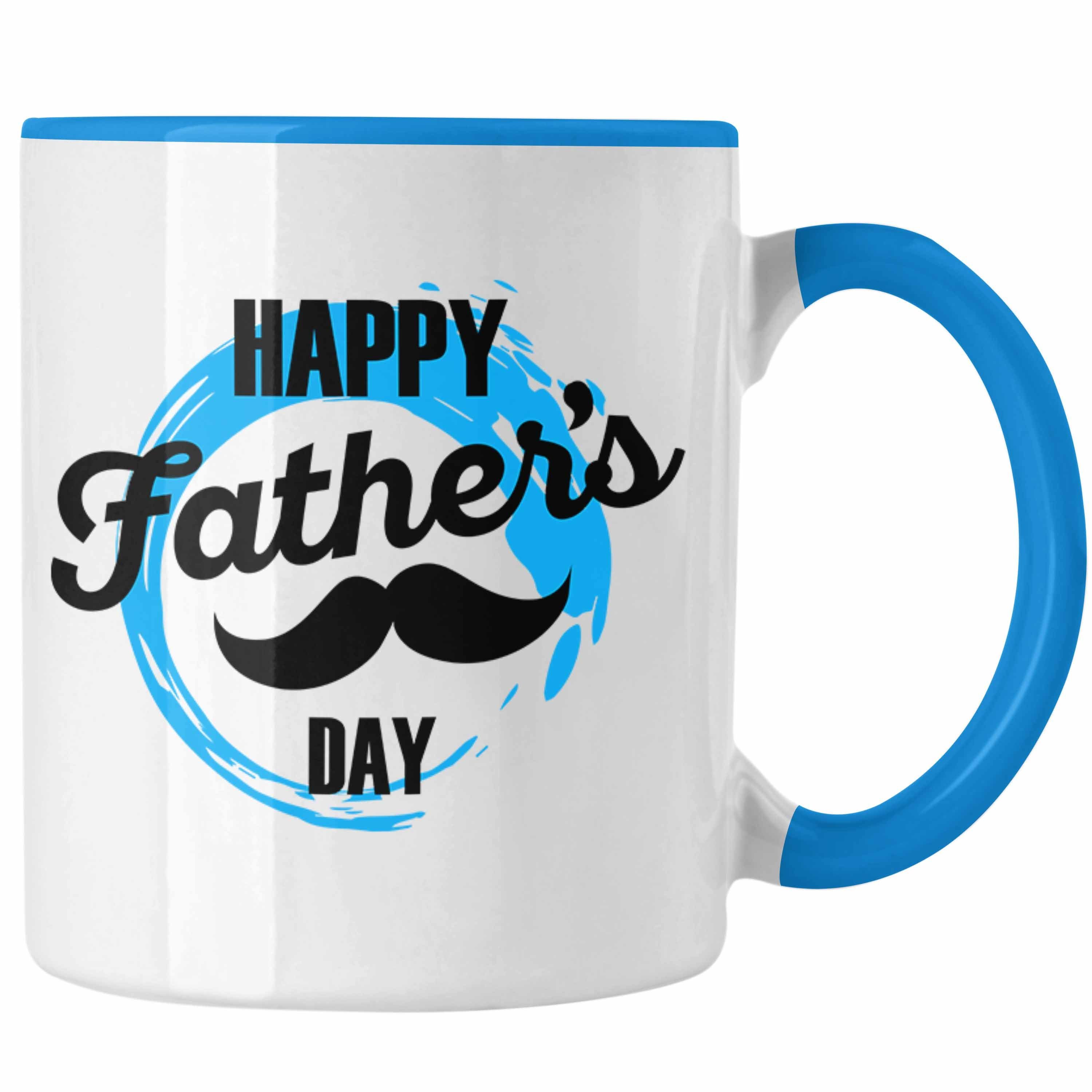 Trendation Tasse Tasse für Papa Happy Father's Day Geschenk für den Vatertag Blau