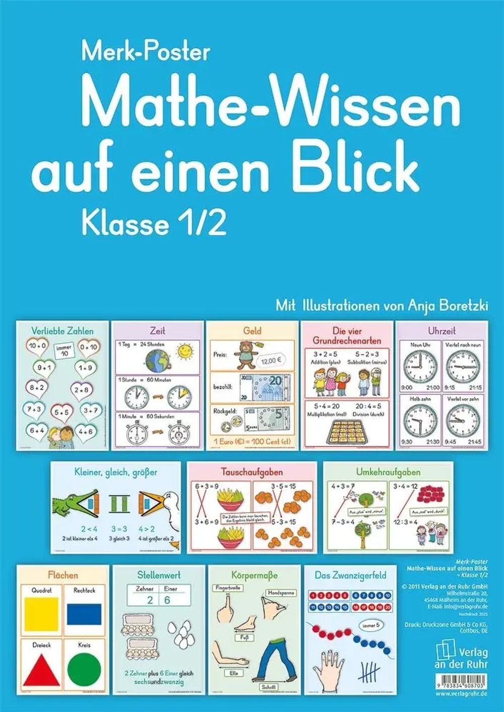 Verlag an der Ruhr Poster Merk-Poster Mathe-Wissen auf einen Blick Klasse 1 günstig online kaufen