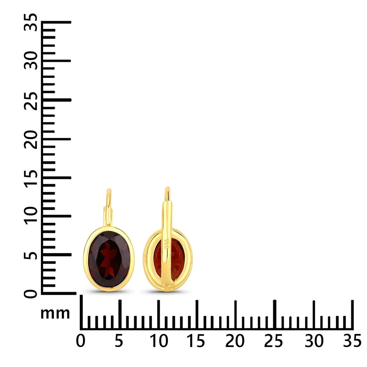 Rafaela Donata Paar Ohrhänger gelbgold, aus Sterling Silber