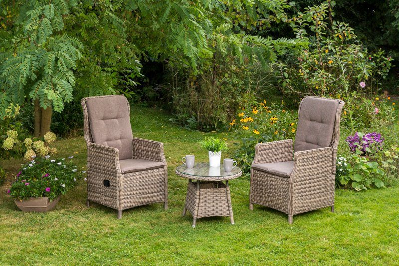 MERXX Gartenmöbelset »Riviera«, 5tlg., 2 Sessel, Tisch, verstellbar