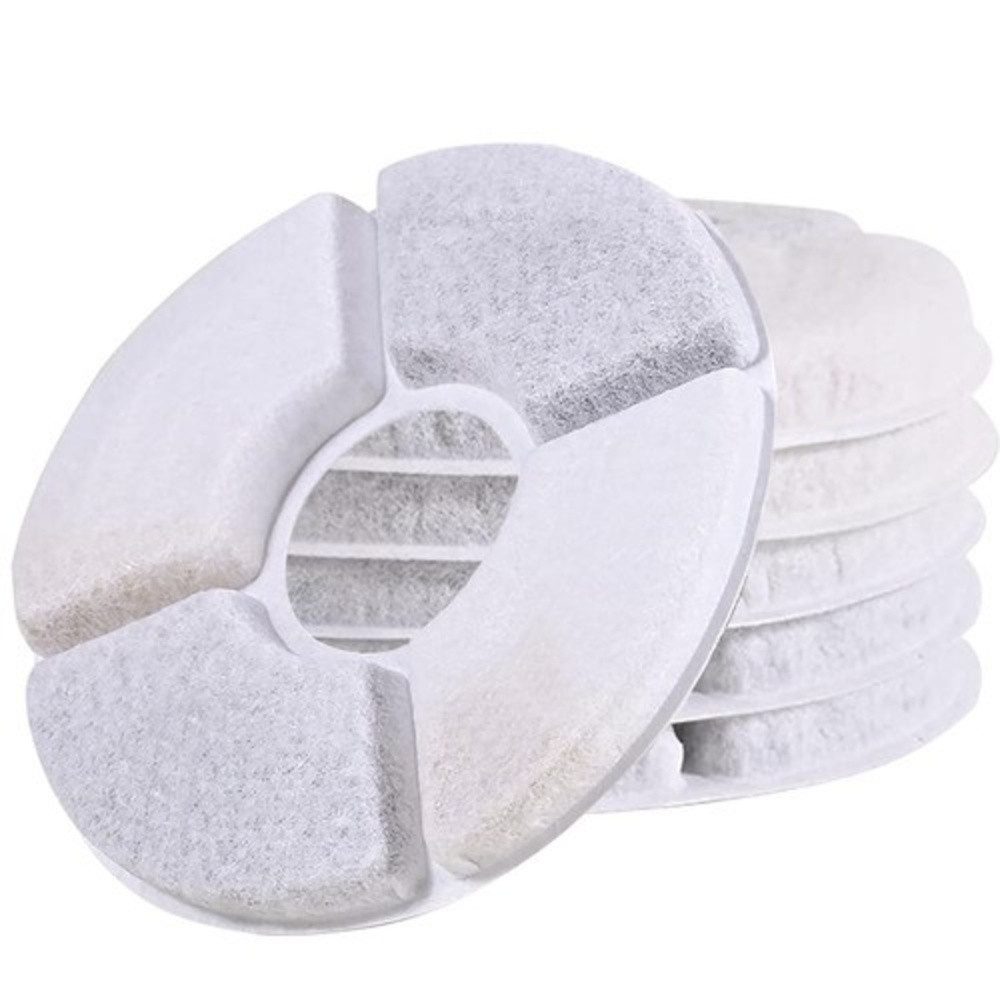Purlov Filtereinsatz Filter für Brunnen/Tränke (Spar-Set, 6 St., filtern), Enthält 6 Ersatzfilter für eine lange Nutzungsdauer