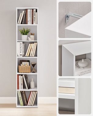 VASAGLE Bücherregal Standregal, mit 6 Ebenen, für Wohnzimmer, Büro