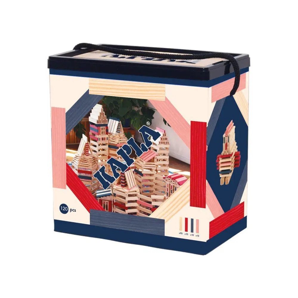 KAPLA® Steckspielzeug KAPLA® 120er Box, rot, rosa, dunkelblau