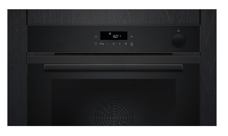 SIEMENS Dampfbackofen iQ300 HR232GEB3, mit Teleskopschienen, integrierte Heißluftfritteuse, Touchbedienung, leises schließen