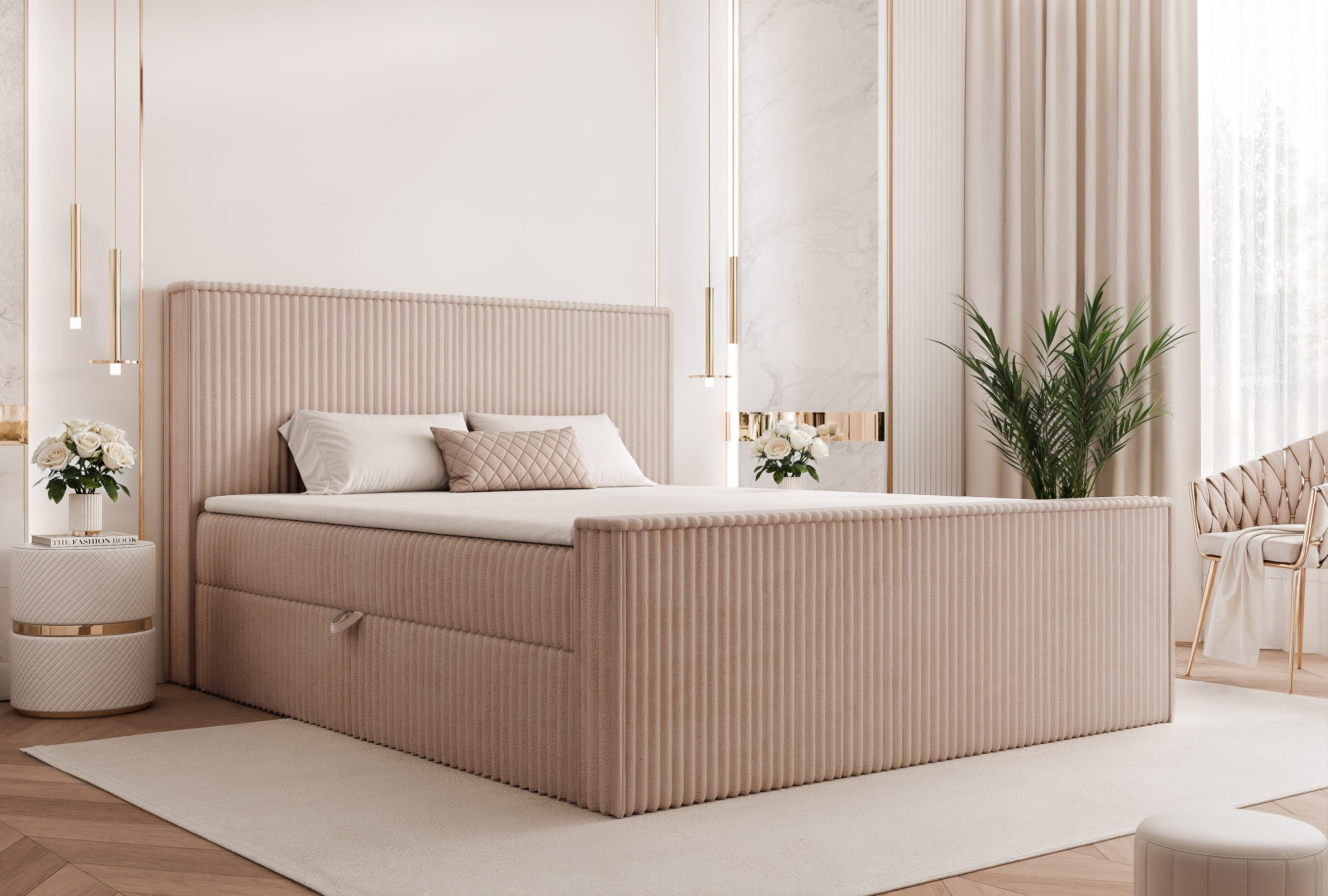 yourhouse24 Boxbett Bett HIUMA I mit Bettkasten (Bett mit Stauraum), inkl. Bettkasten und Topper