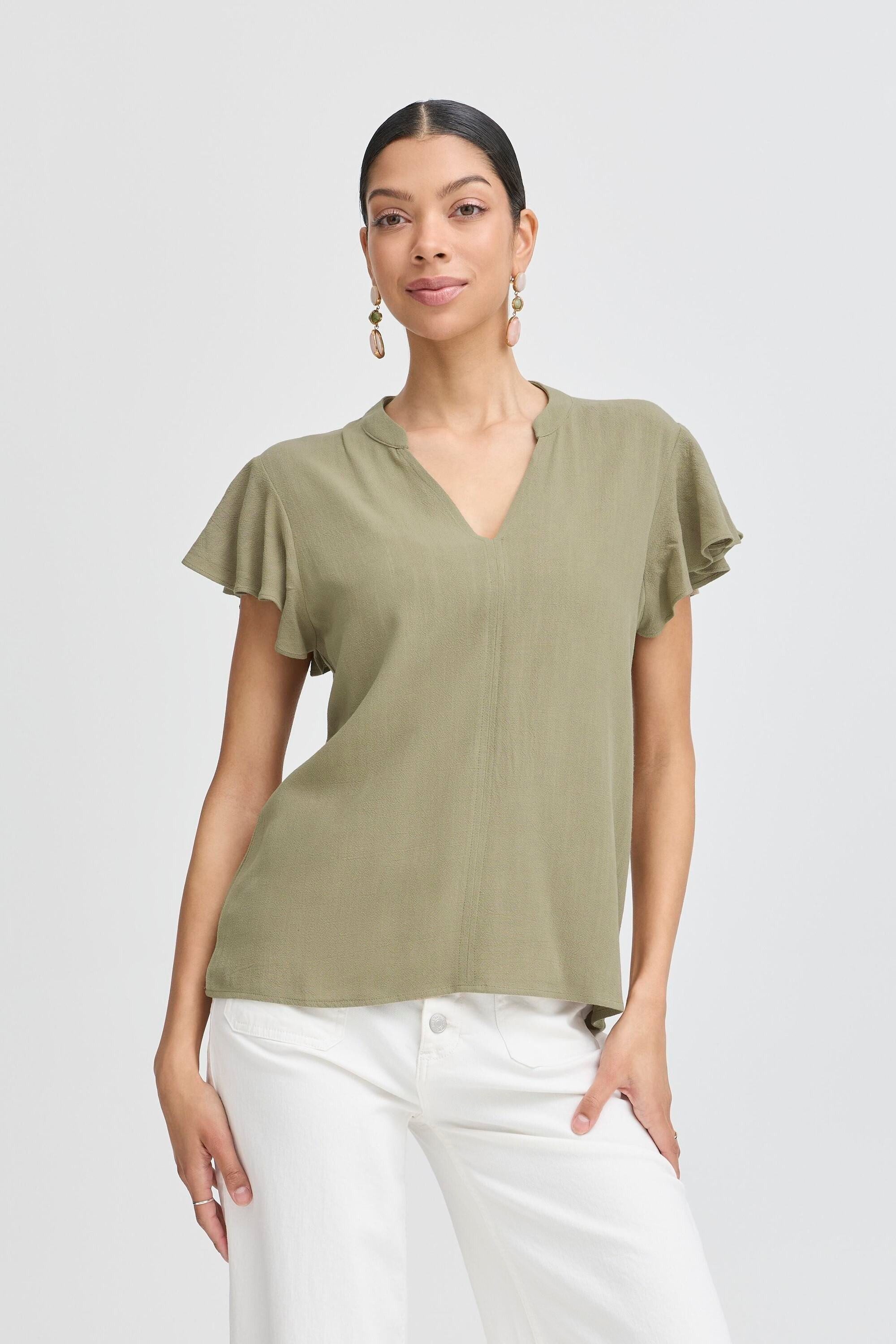 b.young Kurzarmbluse Kurzarm-Bluse BYFILINEN günstig online kaufen