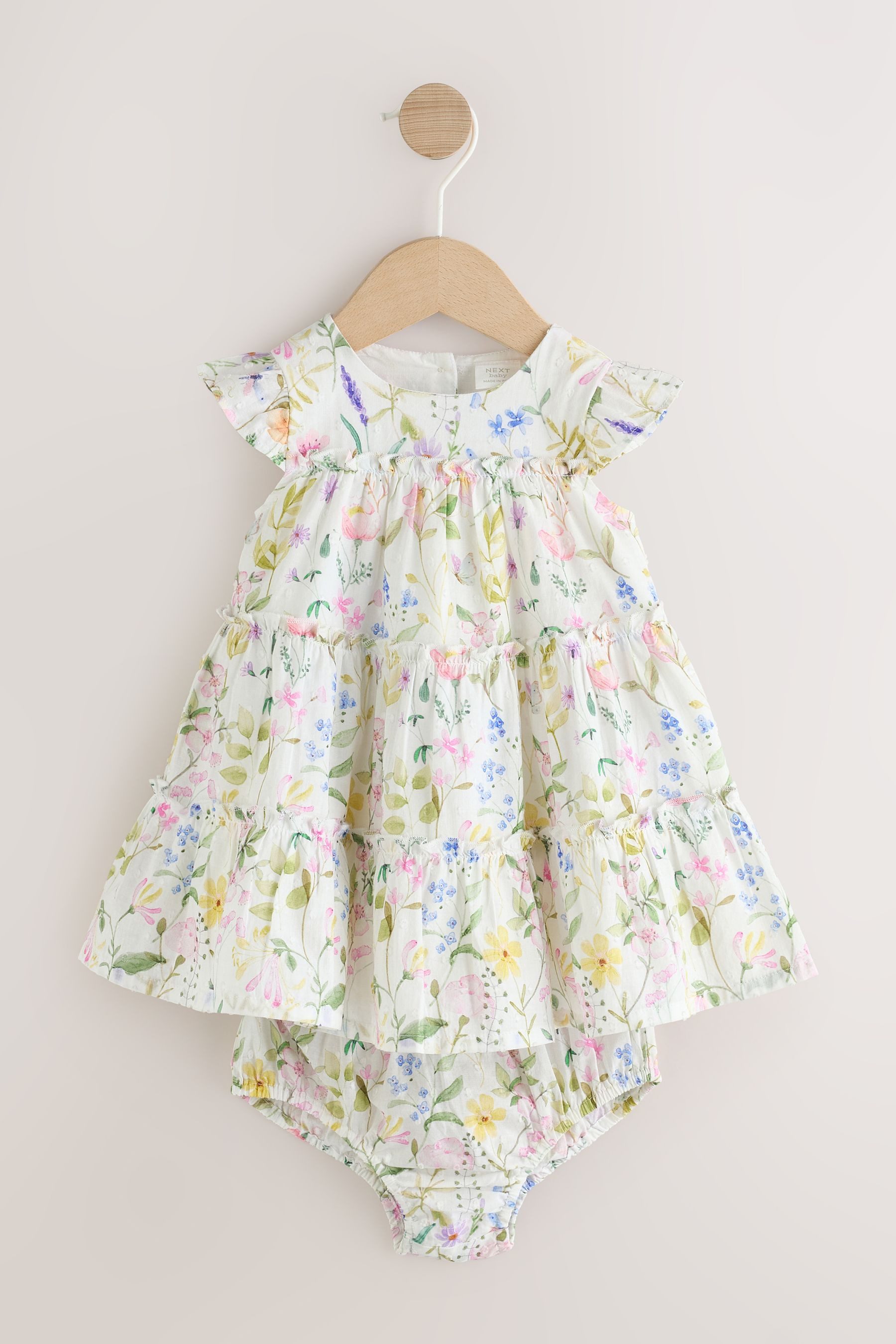 Volantkleid 2-teiliges Baby-Set mit gewebtem Kleid und Höschen
