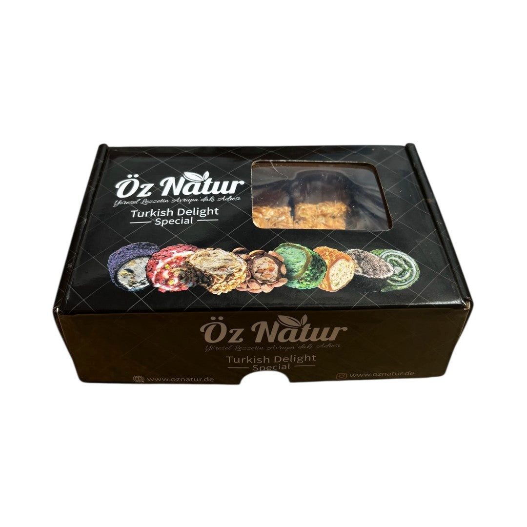 Öz Natur Süßigkeit, Turkish Delight Baklava Lokum mit Pistazien, Kadayif 300g