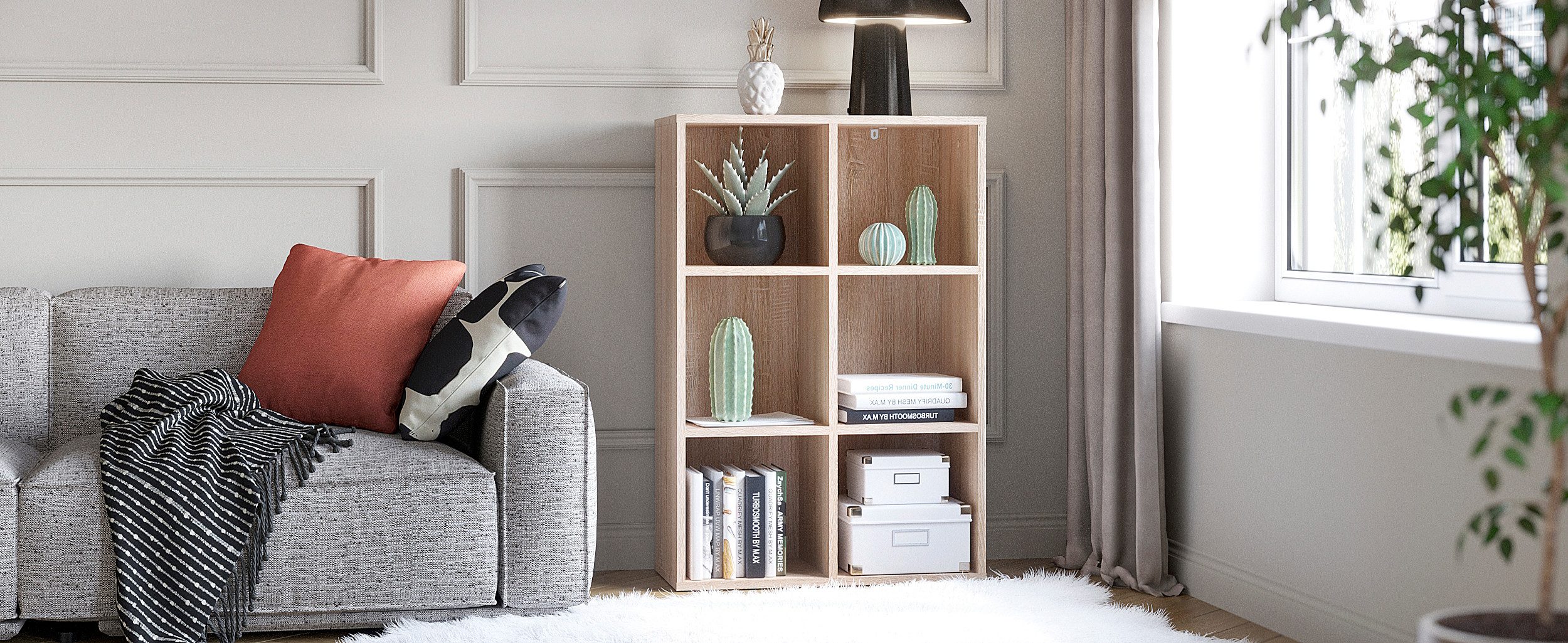 KOMTO Bücherregal KOMTO Bücherregal – Schmales Regal mit offenen Fächern, 6-tlg.