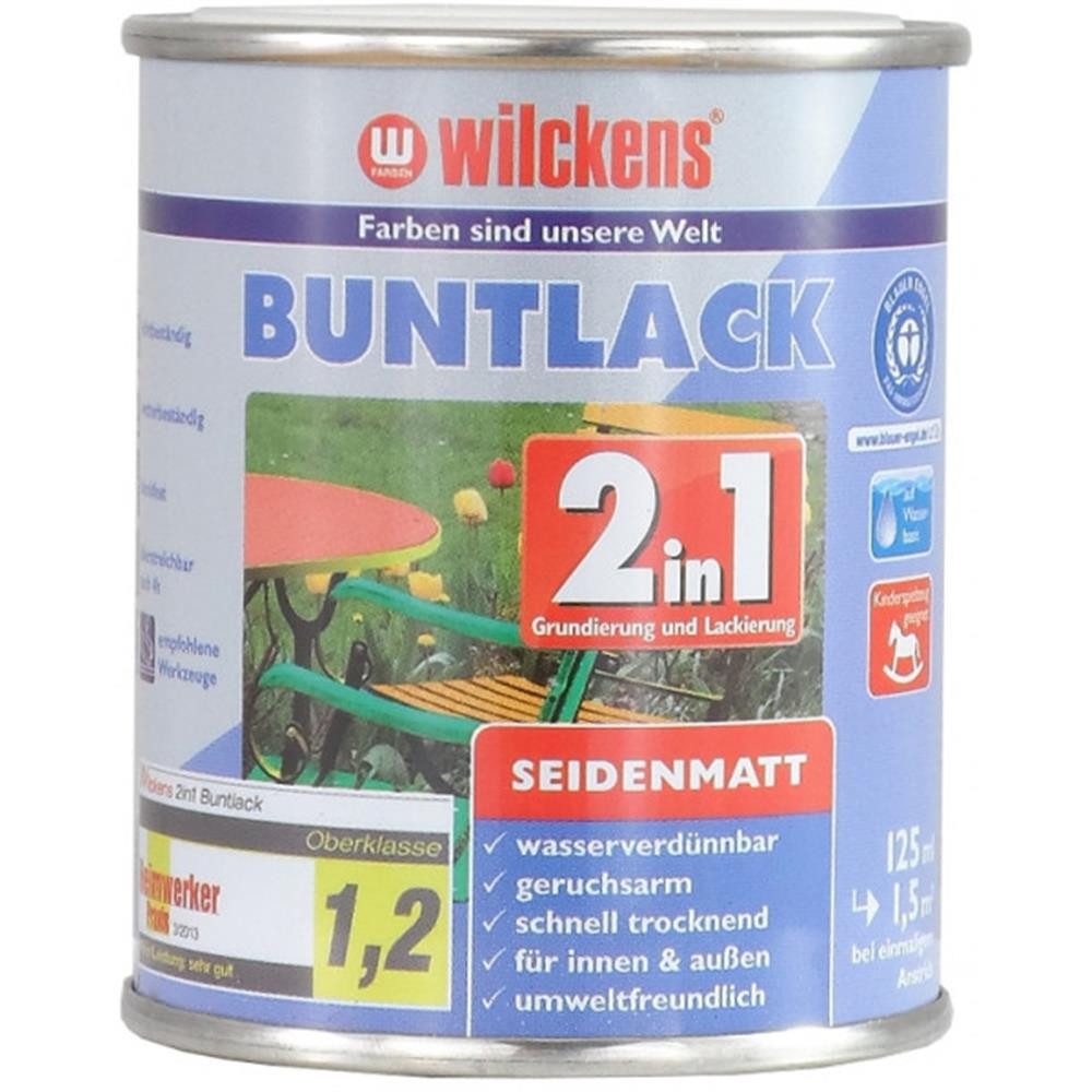 Wilckens Farben Lack 2in1 seidenmatt 375ml oder 125ml Decklack, Grund- und Deckanstrich in einem Arbeitsschritt