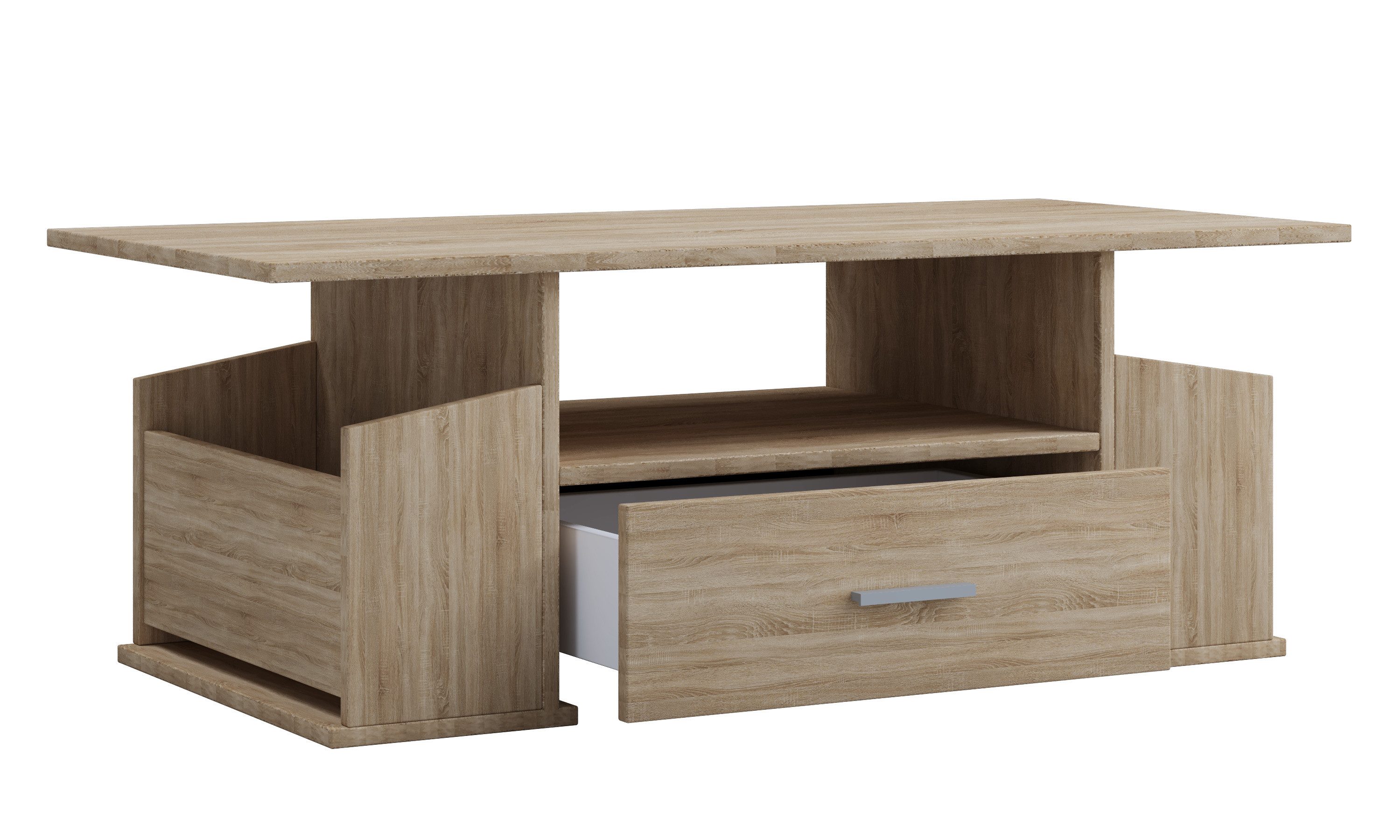 VCM Couchtisch Beistelltisch Wohnzimmer Junata H. 44 x B. 110 x, Holz Couchtisch mit ausreichend Stauraum