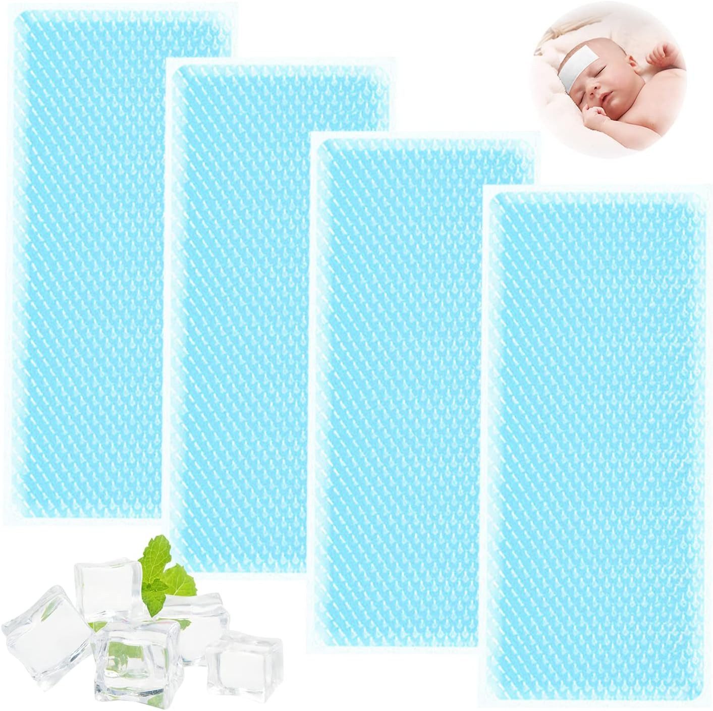 FELIXLEO Kühlpad Kühlpflaster Gel 40 Stück Kältekompresse für Fieber & Hitzeschlag., 1-tlg.