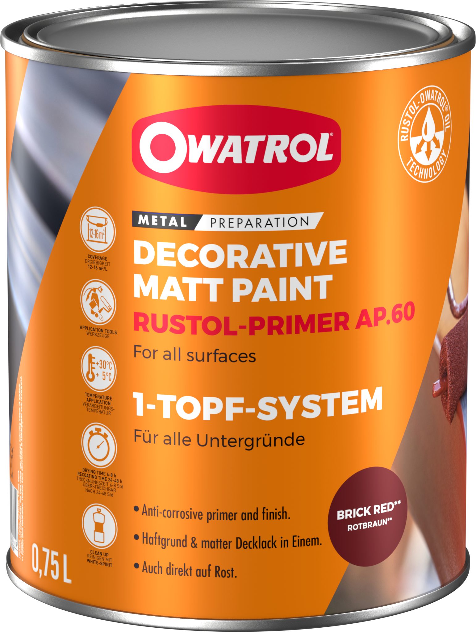 OWATROL Rostschutzgrundierung AP 60, Ein Produkt, dreifache Wirkung. Extrem kriechfähig.