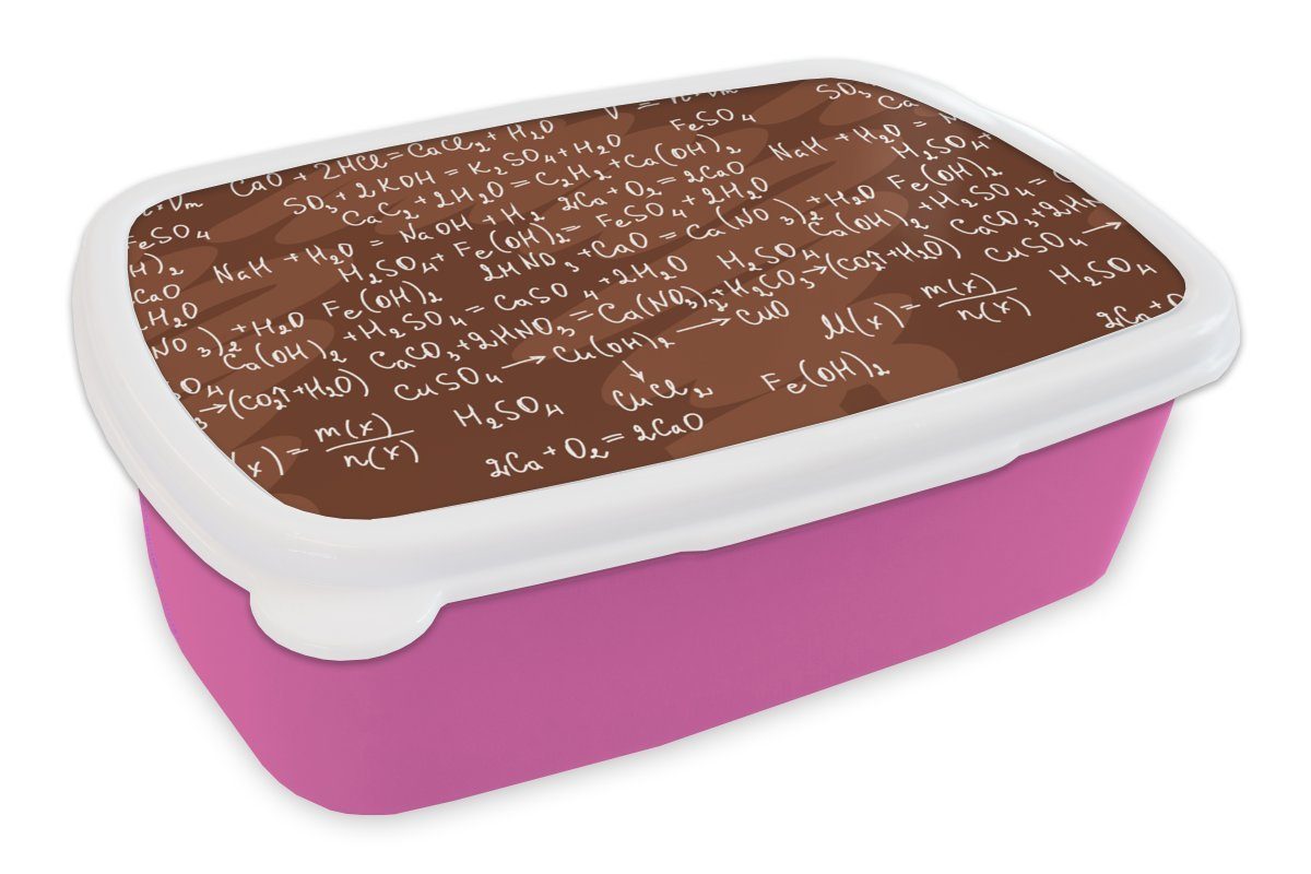 Brotdose Chemie Kunststoff, Mädchen, Figuren Erwachsene, - Zahl - rosa Lunchbox Kunststoff Formel für MuchoWow Kinder, Muster, (2-tlg), - Snackbox, - Brotbox