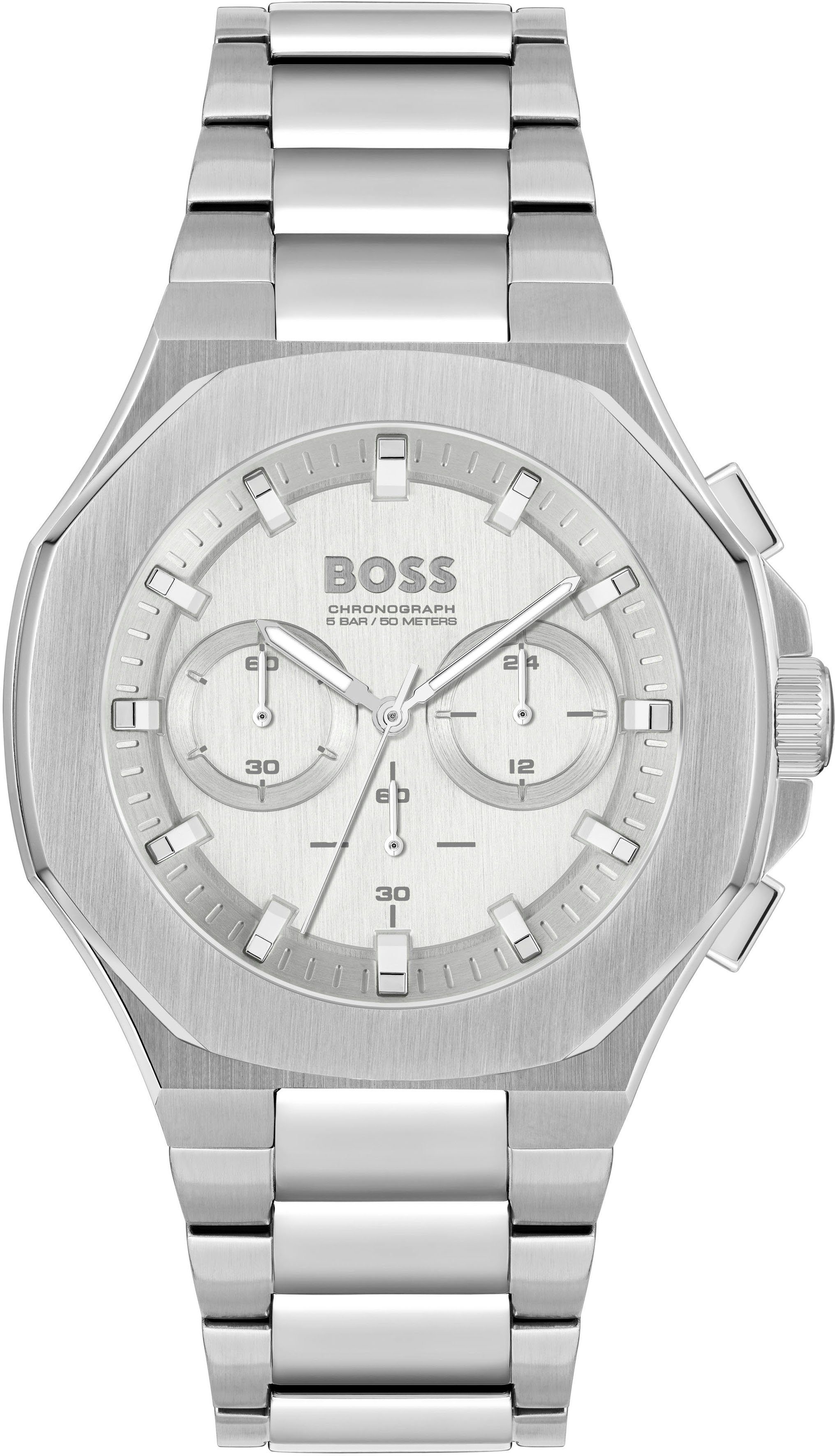 BOSS Chronograph TAPER, 1514087, Quarzuhr, Herrenuhr, Armbanduhr, Stoppfunktion, 12/24-Std.-Anzeige