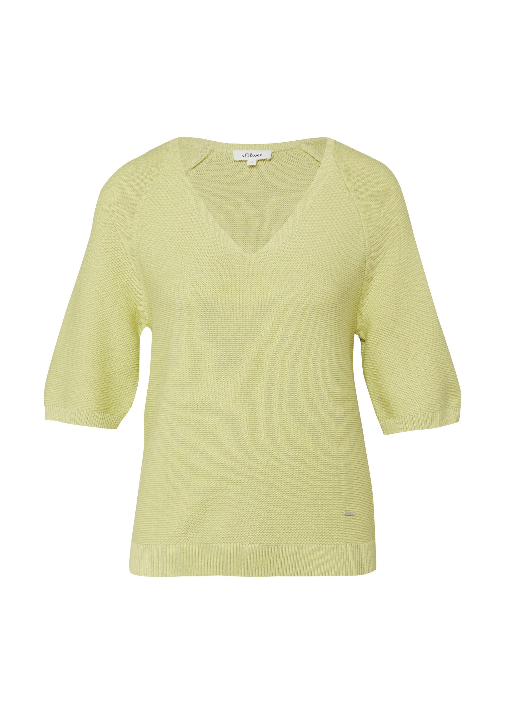 s.Oliver Kurzarmpullover Strickpullover Kurzarm-Strickpullover aus Baumwoll günstig online kaufen