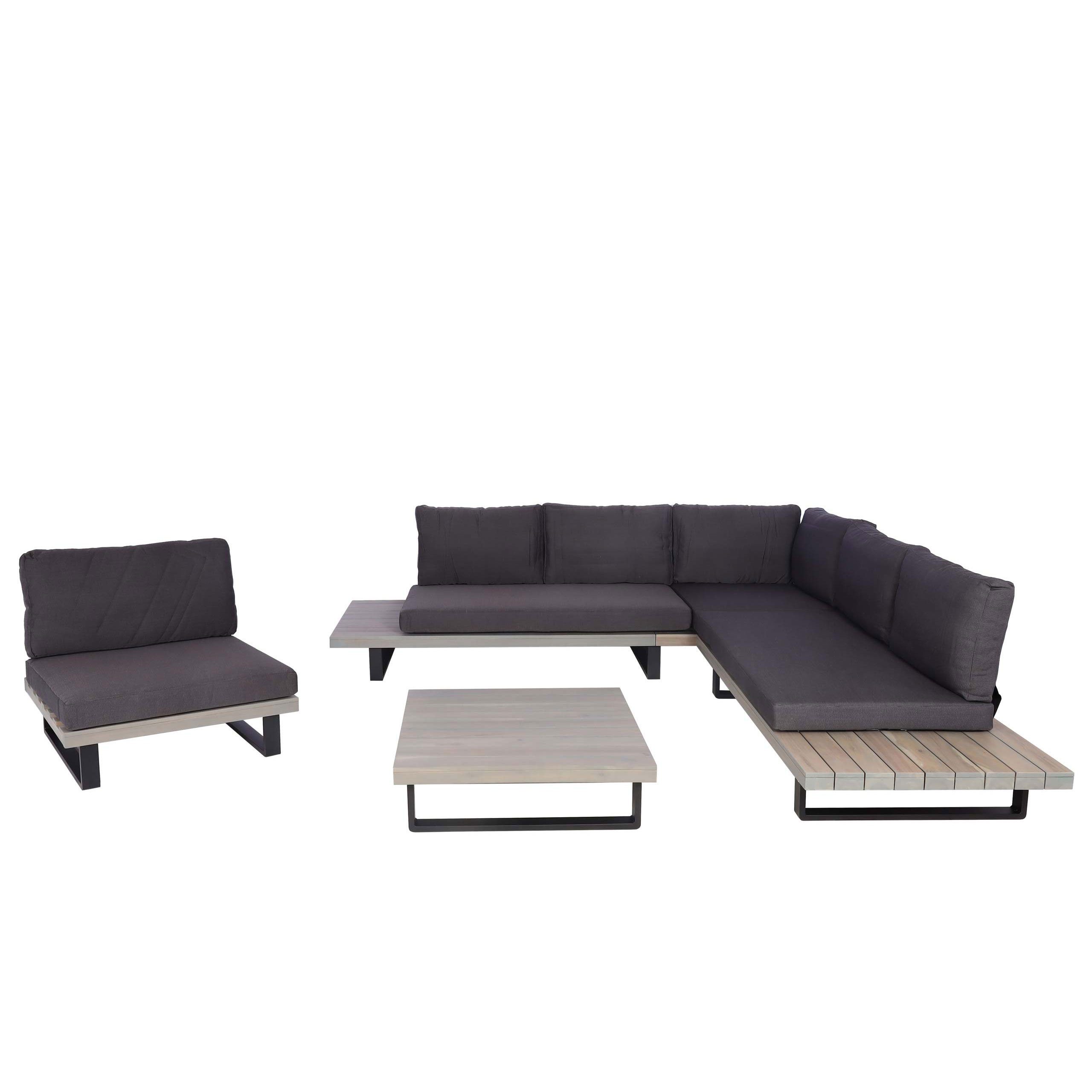 MCW Loungeset MCW-H54-Set, (4-tlg), Wasserabweisende und abnehmbare Bezüge, Hohe Stoffqualität 230g/m²