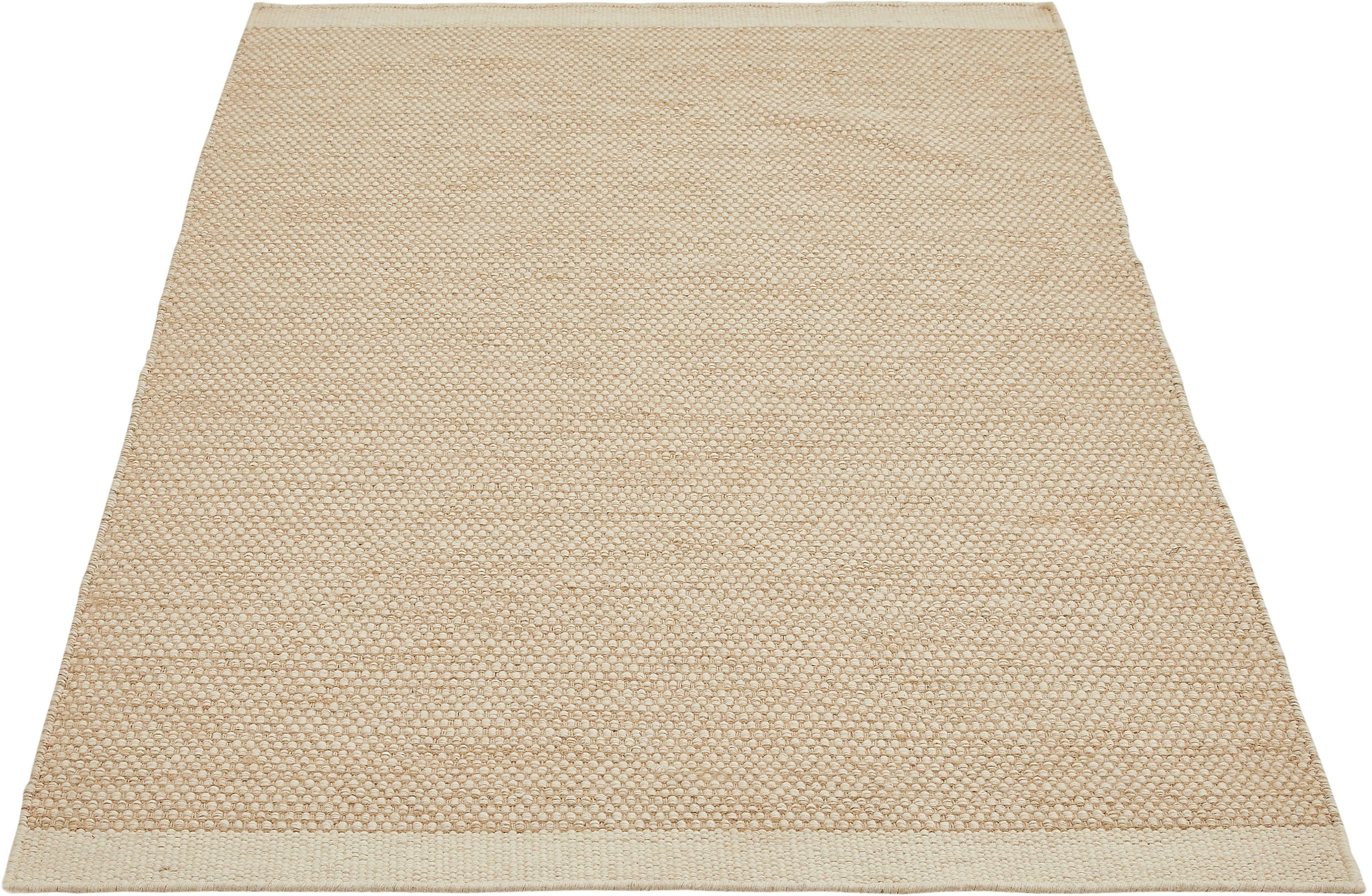 Wollteppich »Visby«, rechteckig, Höhe 8 mm, Handweb Teppich, Flachgewebe, handgewebt, reine Wolle, ideal im Wohnzimmer & Schlafzimmer-Otto