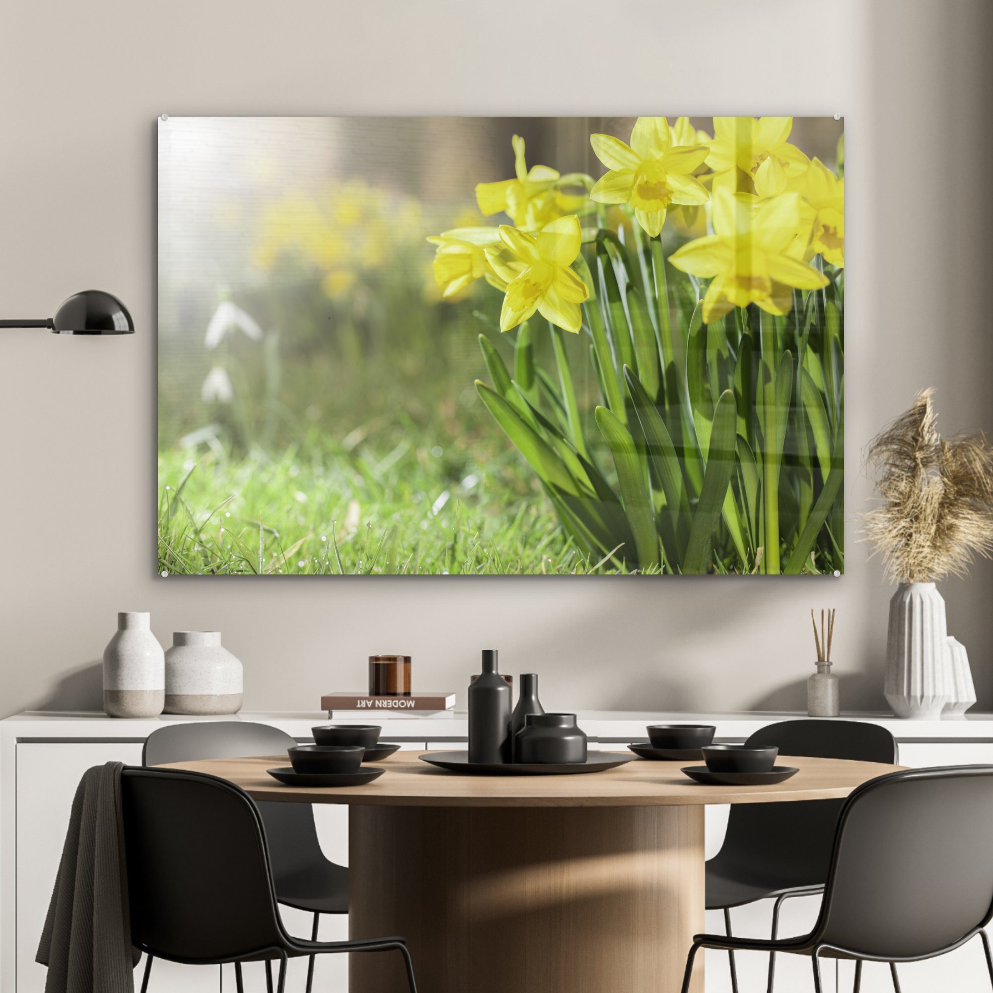 MuchoWow Acrylglasbild Narzisse - & Acrylglasbilder Schlafzimmer Gelb (1 Frühling, - St), Wohnzimmer