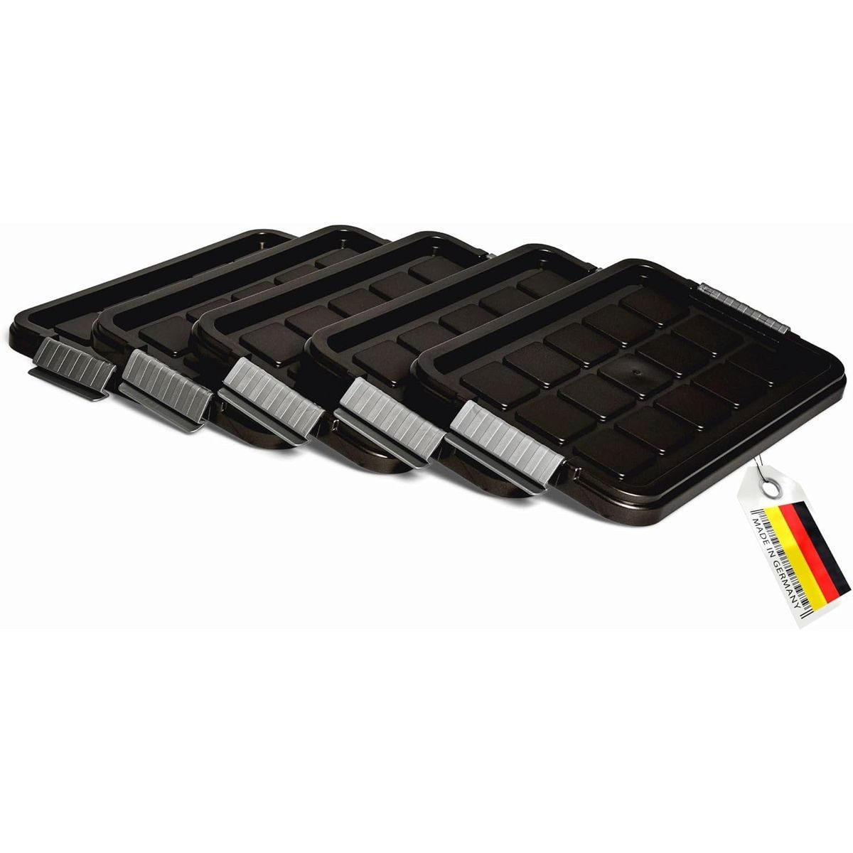 Novaliv Aufbewahrungsbox 30532-5 (5 St), Novaliv 5x Ersatzdeckel 5 Liter mit Clipverschluss 25x15 cm Antrazit