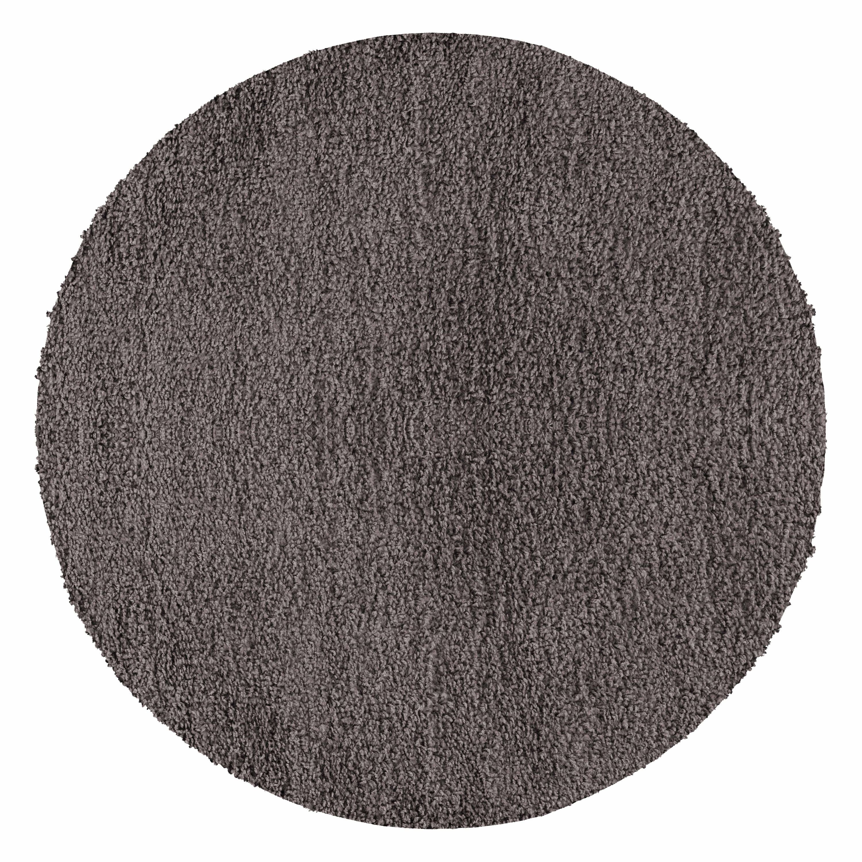 Teppich Unicolor - Einfarbig, Teppium, Rund, Höhe: 50 mm, Teppich Wohnzimmer Taupe