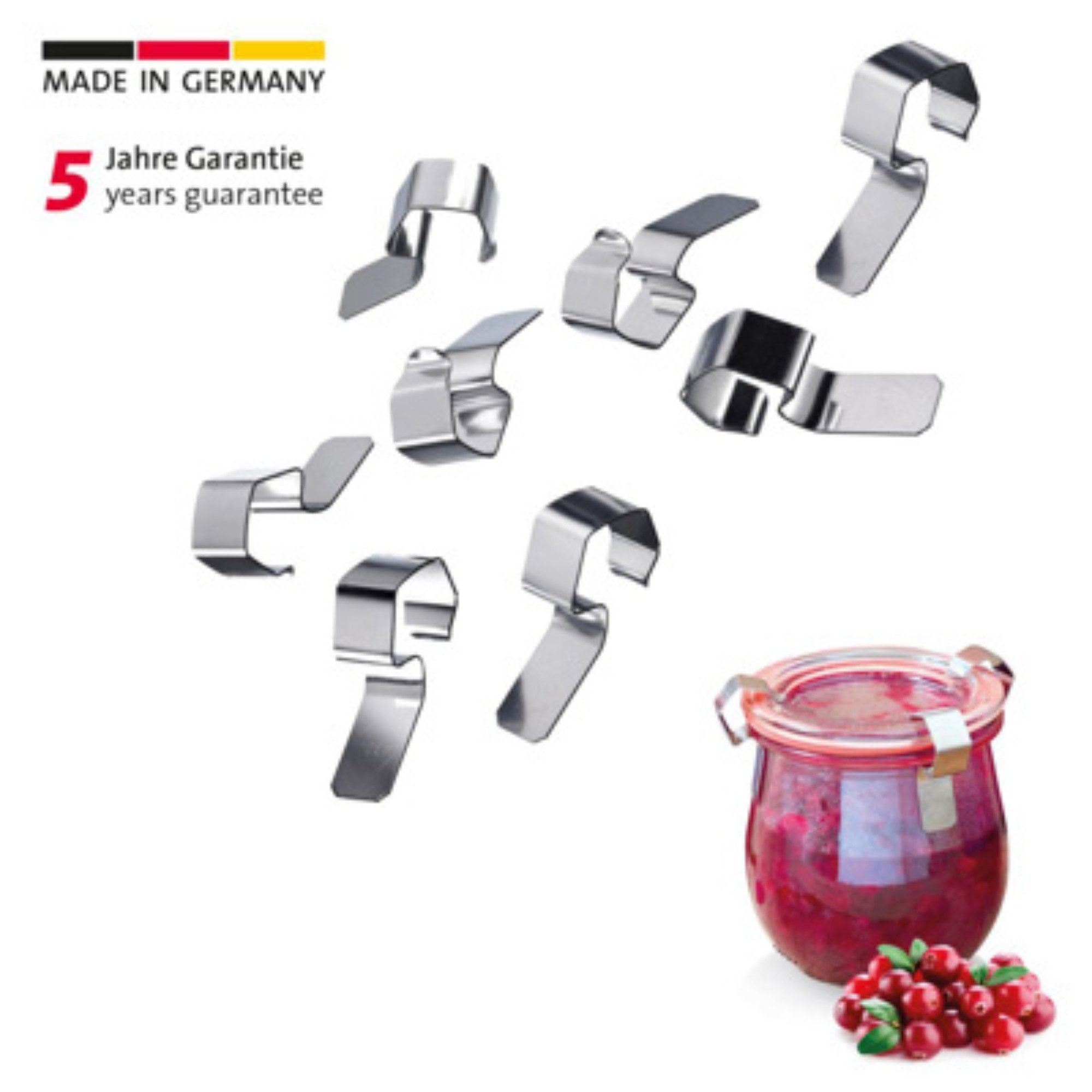 Thiru Einmachglas Deckelklammern 8-tlg. - für Weck-Gläser - einkochen leicht gemacht, (8-tlg)
