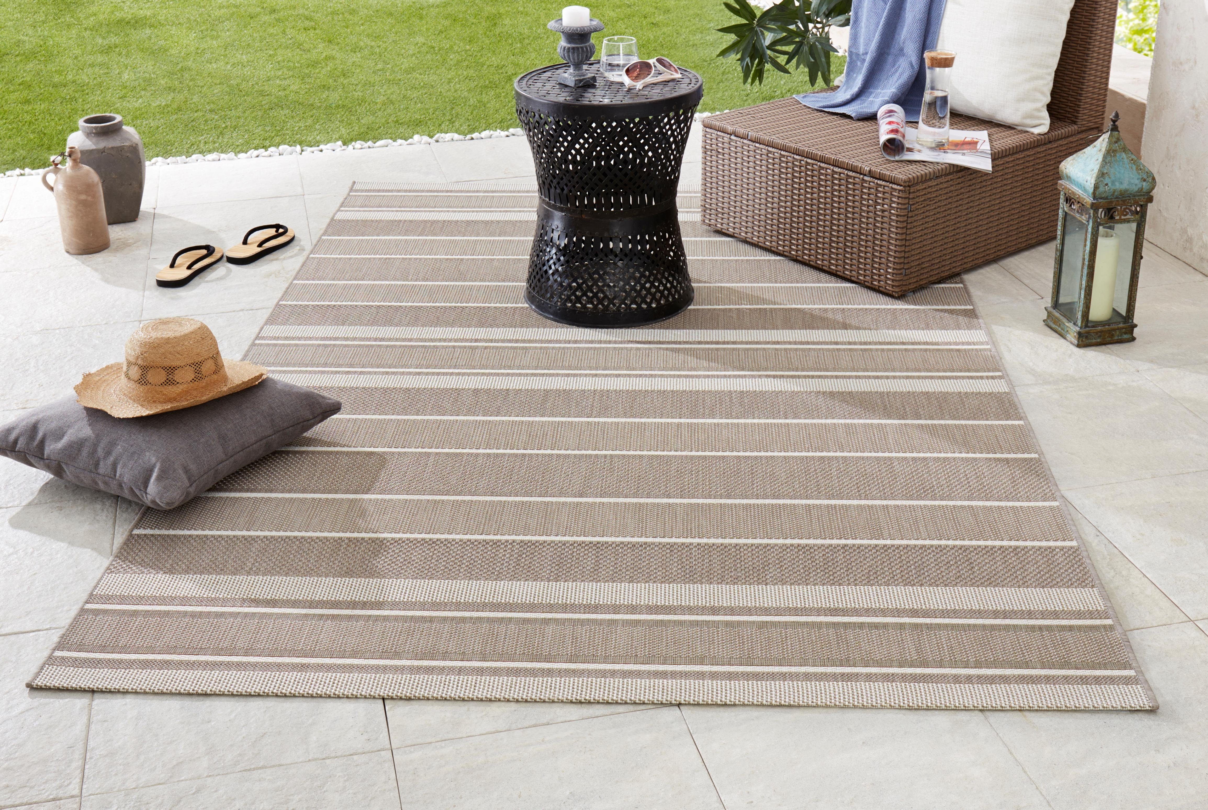 NORTHRUGS Teppich Strap, rechteckig, Höhe: 8 mm, In- & Outdoor, Teppich, Streifen, Balkon, Terrasse, Garten, Wohnzimmer