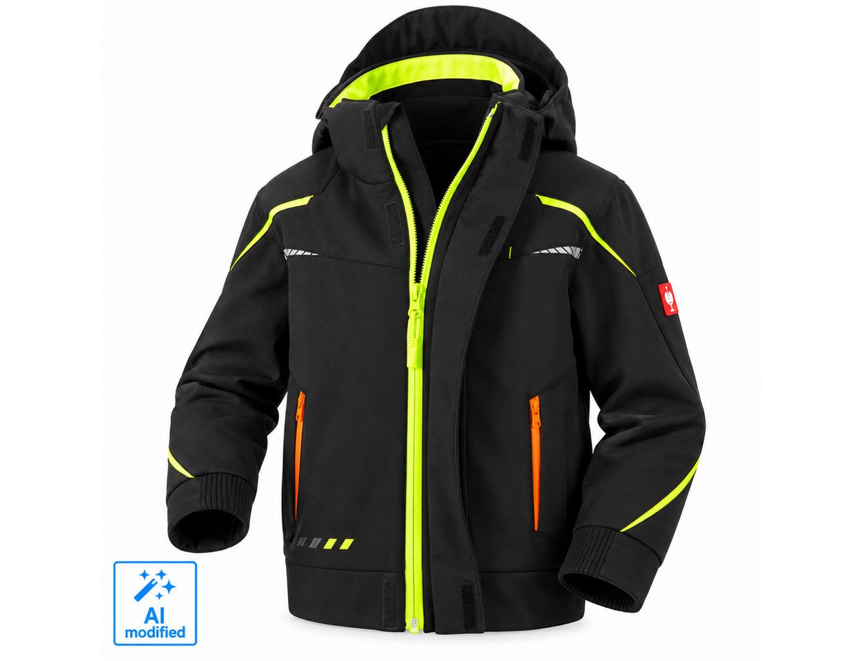 Engelbert Strauss Winterjacke Kinder Winterjacke gefütterte Softshelljacke winddicht wasserabweisend wasserabweisend, winddicht und atmungsaktiv
