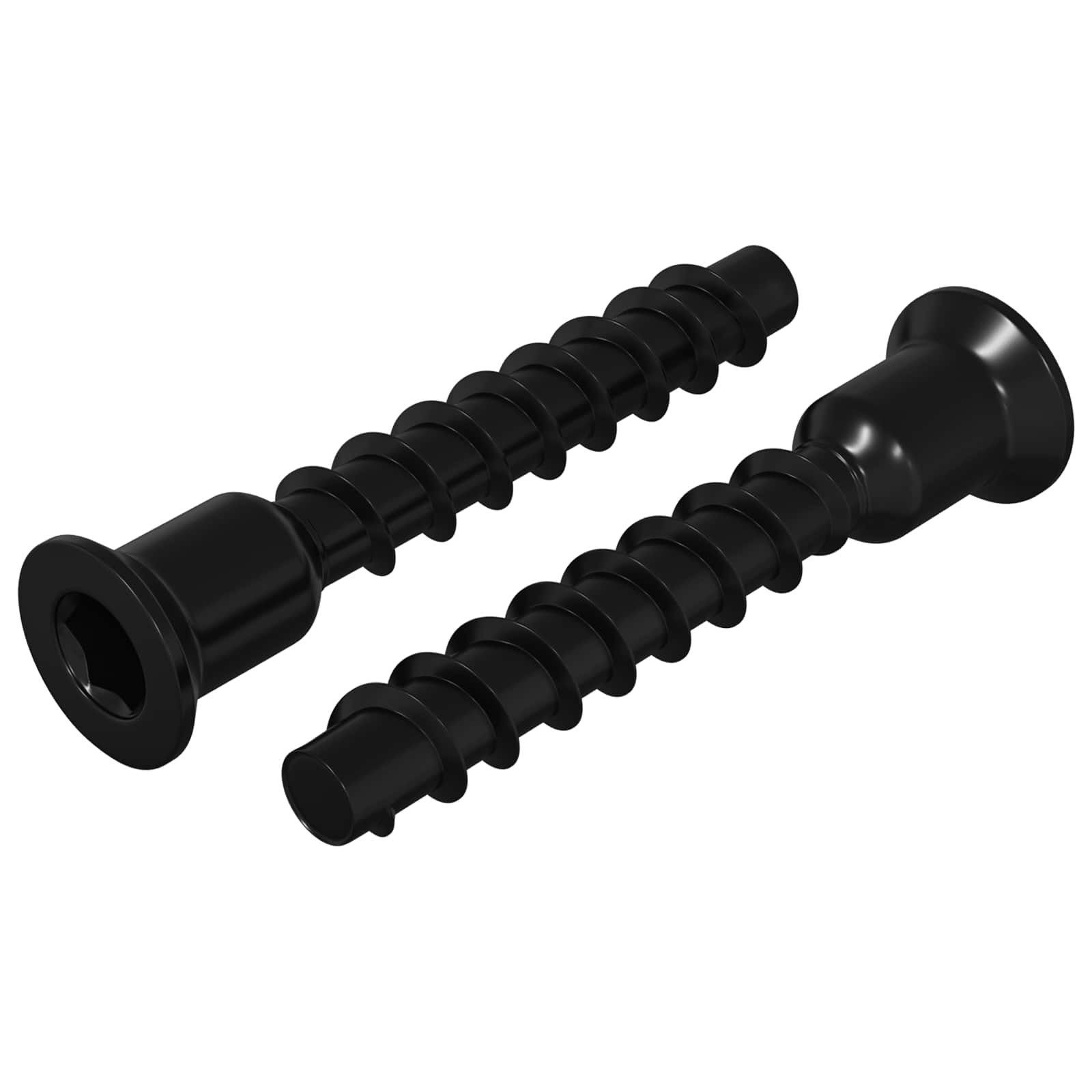vidaXL Schraube Steckkappen-Schraube 2 Stk. Schwarz 7 x 40 mm Eisen, (2 St)