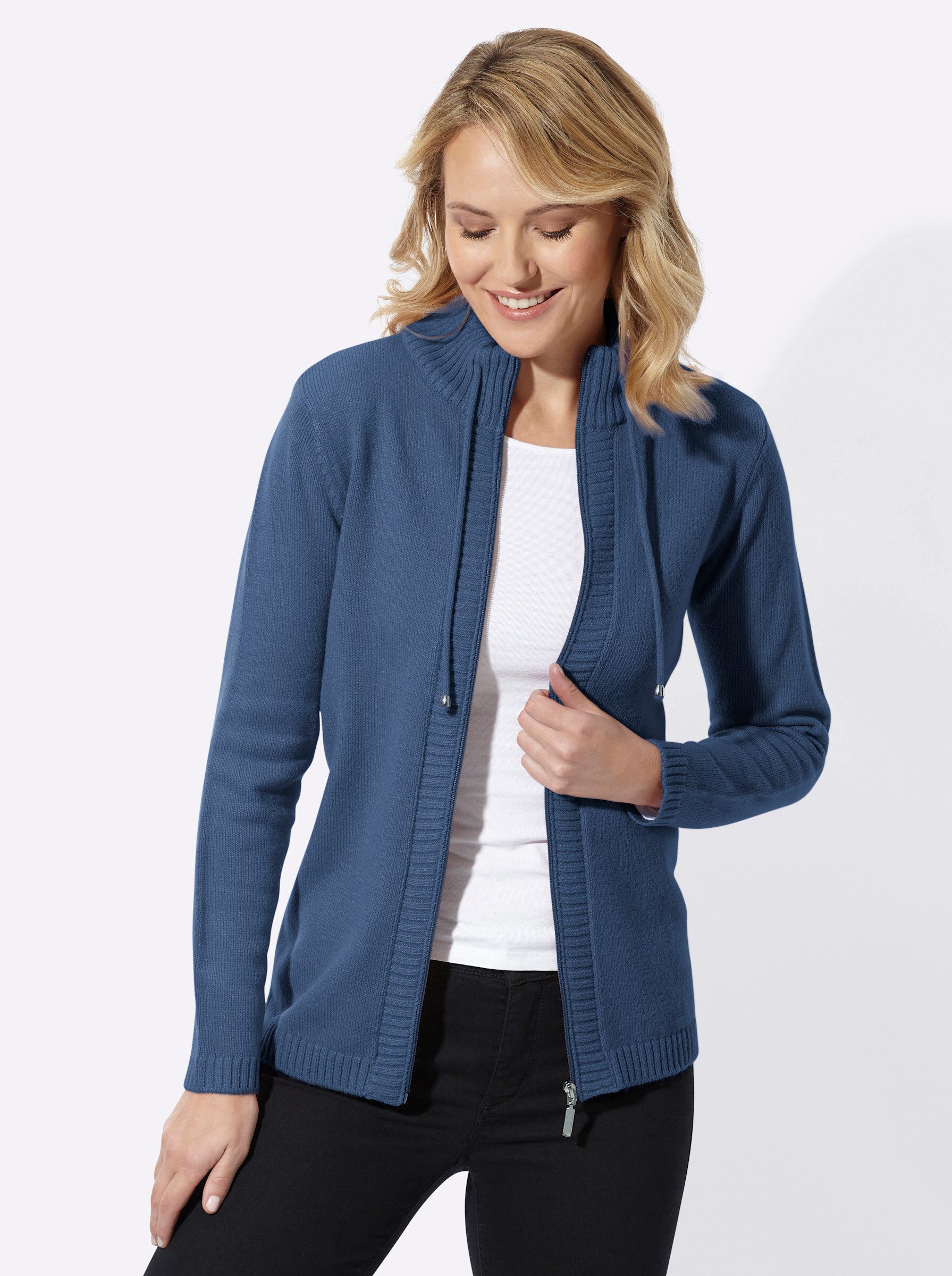 Sieh an! Strickjacke Strickjacke Langarm Grobstrick