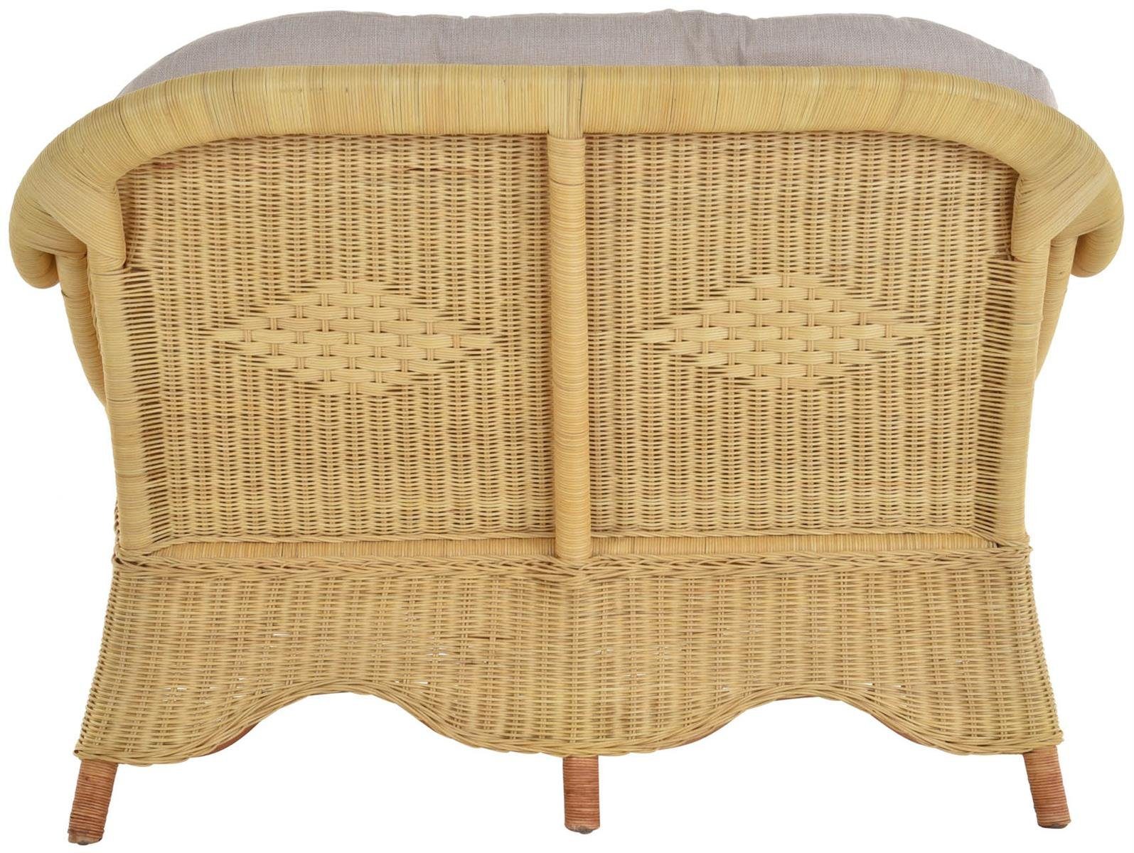 Home / Krines Loungesofa Terracotta Rattan Rattanmöbel Wintergarten Creme Rattansofa Natur Couch 2-Sitzer-Sofa