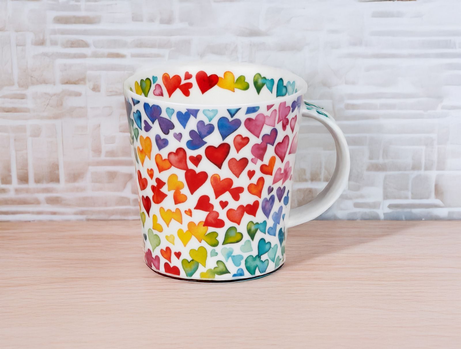 Dunoon Tasse Becher Cairngorm Lots of Love 0,48l Fine Bone China Porzellan Tasse, 1-tlg., Porzellan, Spülmaschinengeeignet