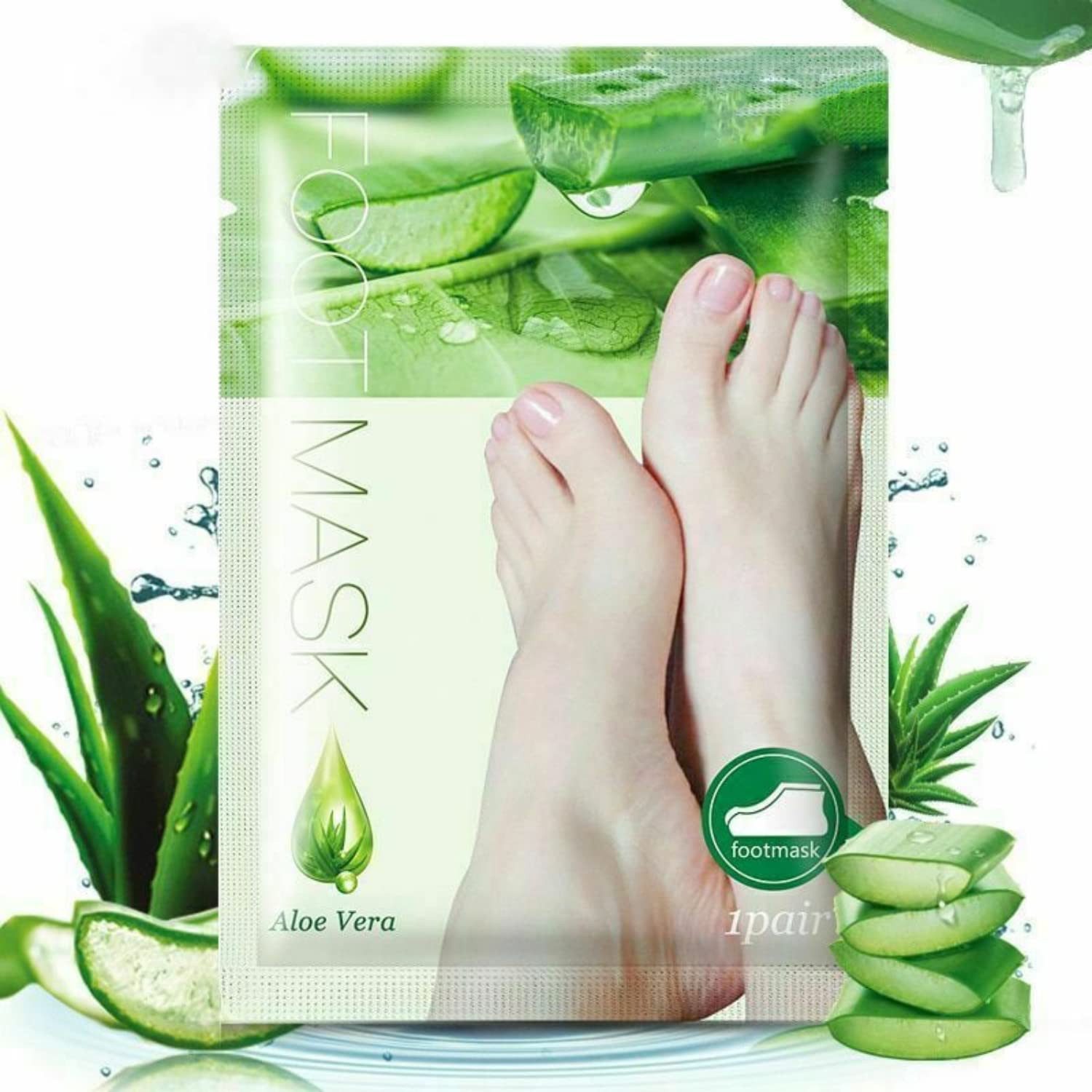 Fußmaske Hornhautentferner Fusspeeling Socken Fußpflege mit Aloe Vera