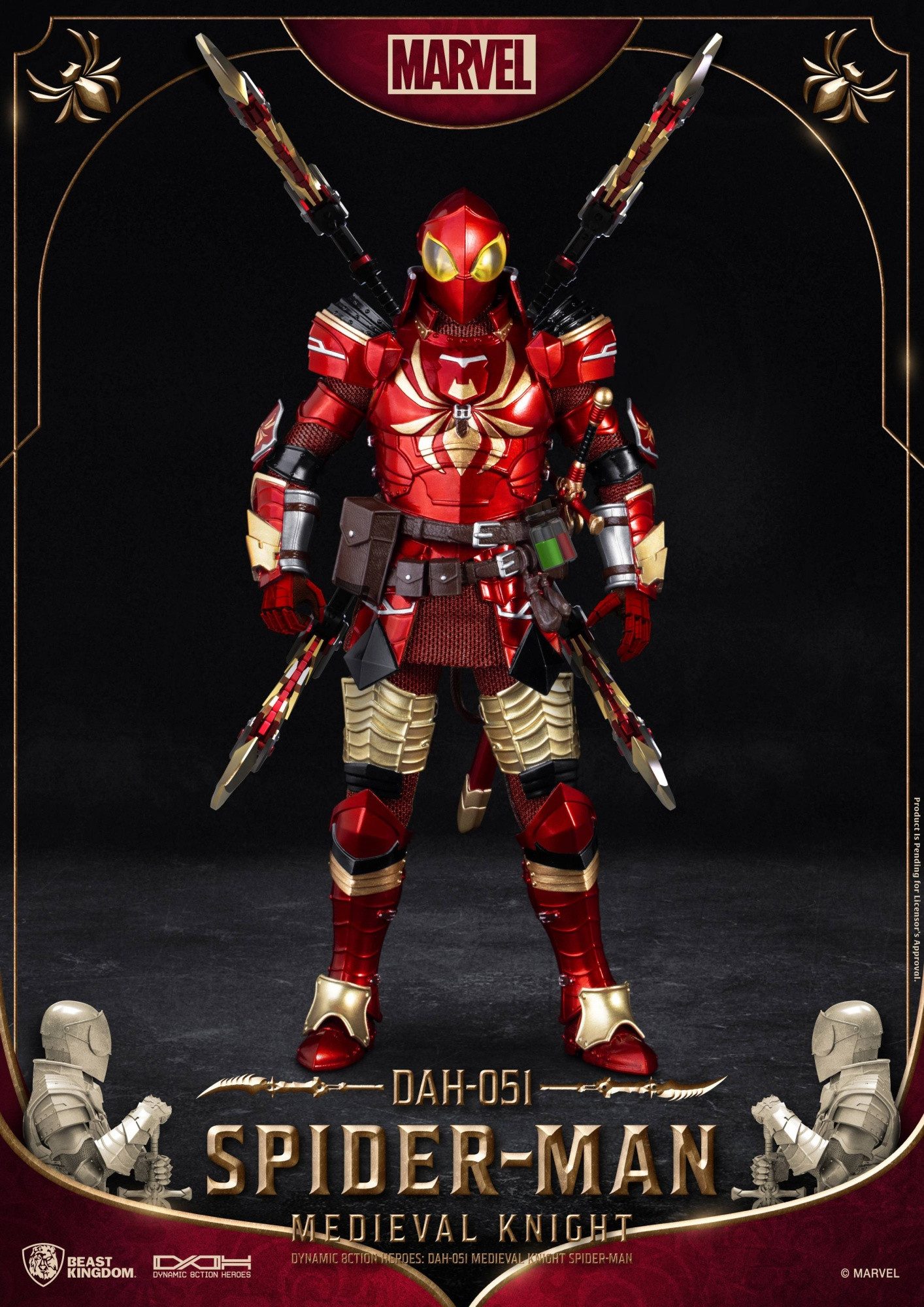 Beast Kingdom Toys Actionfigur MEDIEVAL KNIGHT SPIDER-MAN DAH-051 DYNAMIC 8-CTION ACTIONFIGUR