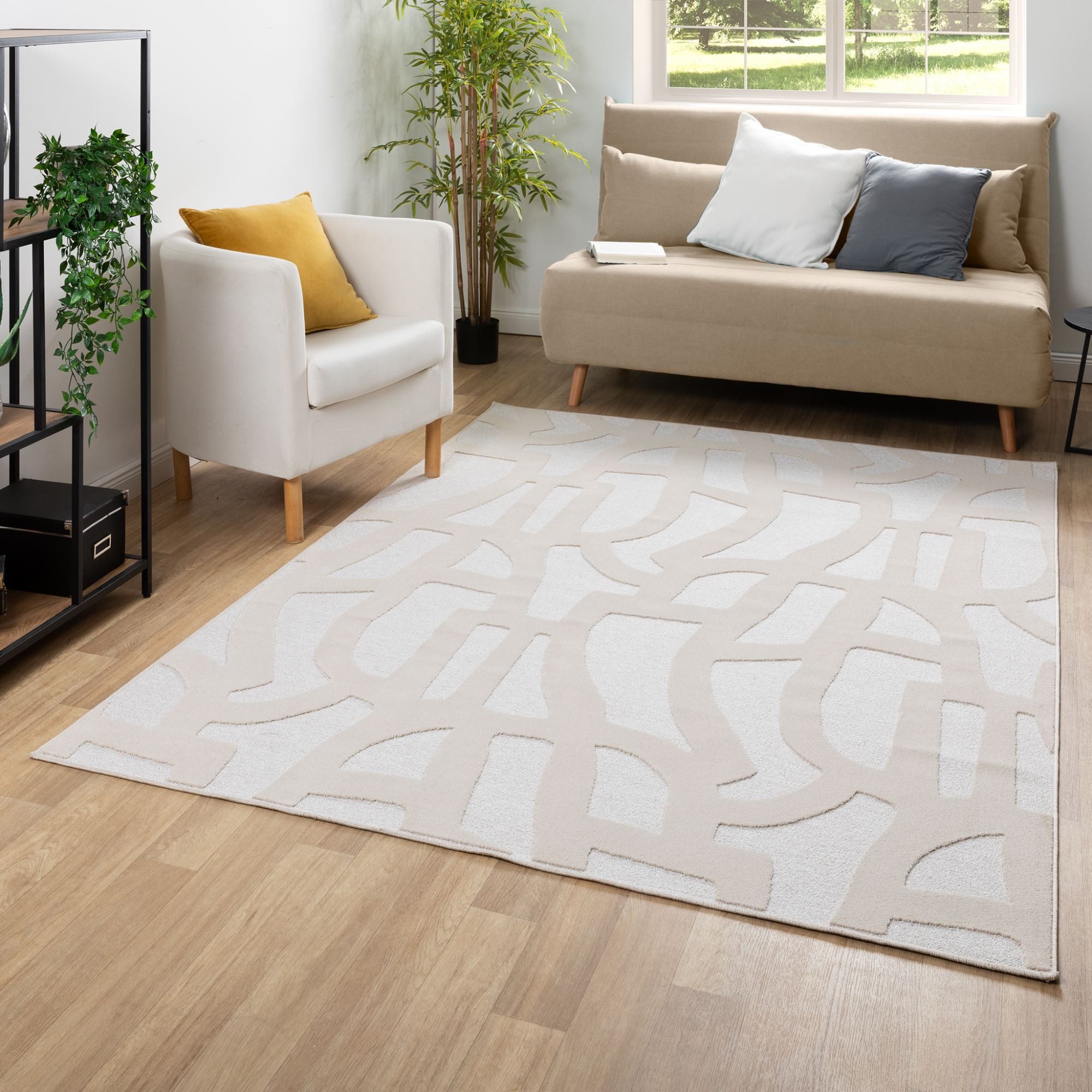 Steffensmeier Teppich Borneo, Rechteckig, Recyceltes Polyester, Hoch-Tiefstruktur