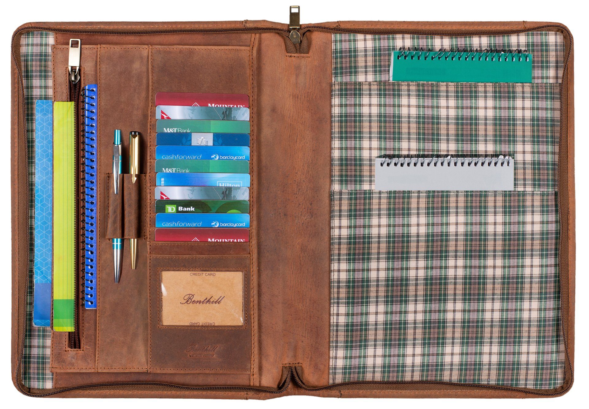 Benthill Aktenmappe A4 Mappe Arbeitsmappe Konferenzmappe Echt Leder Schreib günstig online kaufen