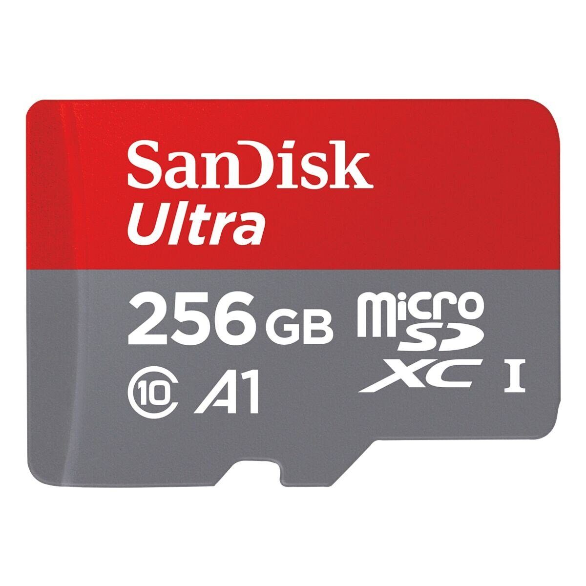 Sandisk Ultra Speicherkarte (256 GB, 150 MB/s Lesegeschwindigkeit, inklusive SD-Adapter)